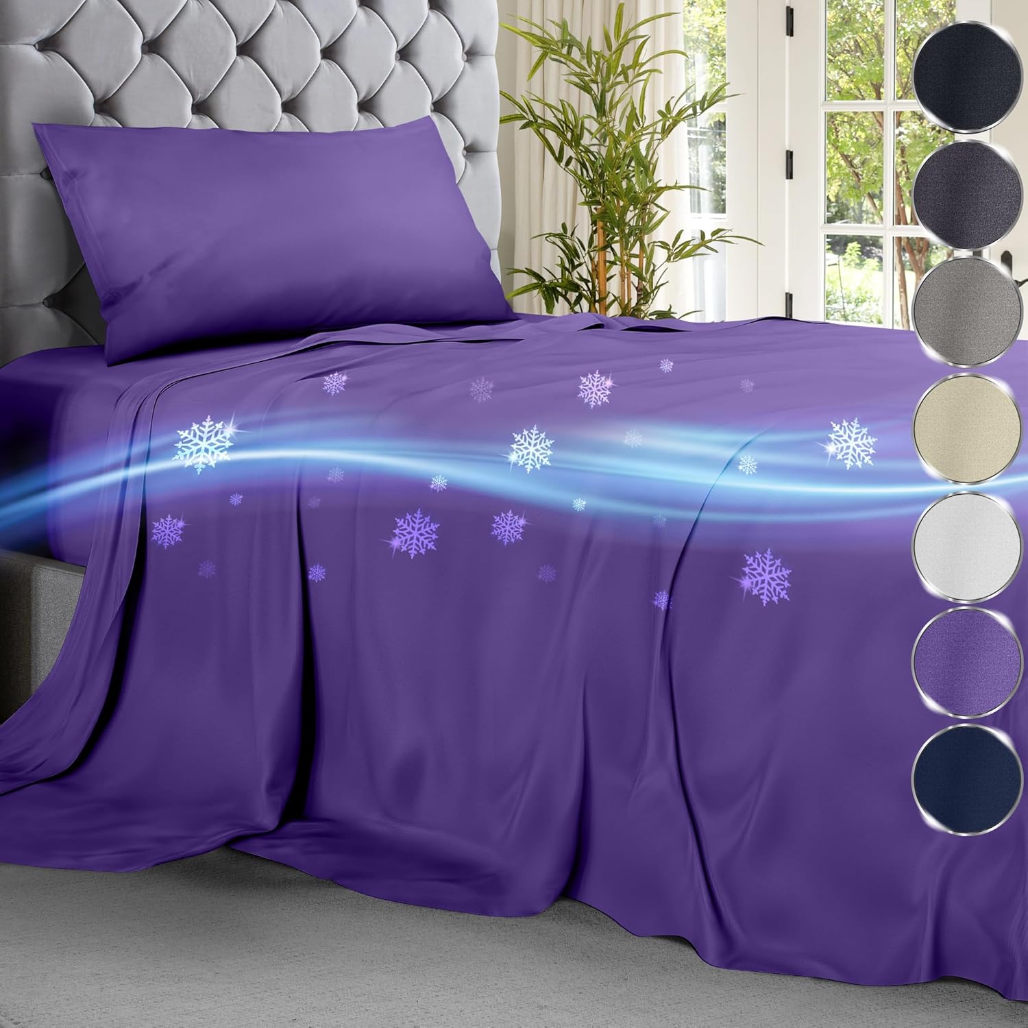 DECOLURE Juego de sábanas refrescantes para cama individual, 3 piezas, lujosas y ultrasuaves para personas que duermen con calor, cómodas sábanas de