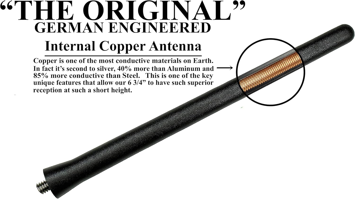 AntennaMastsRus – La original de 6 34 pulgadas es compatible con Toyota Rav4 (2009-2015) – Antena de goma corta a prueba de lavado de autos –