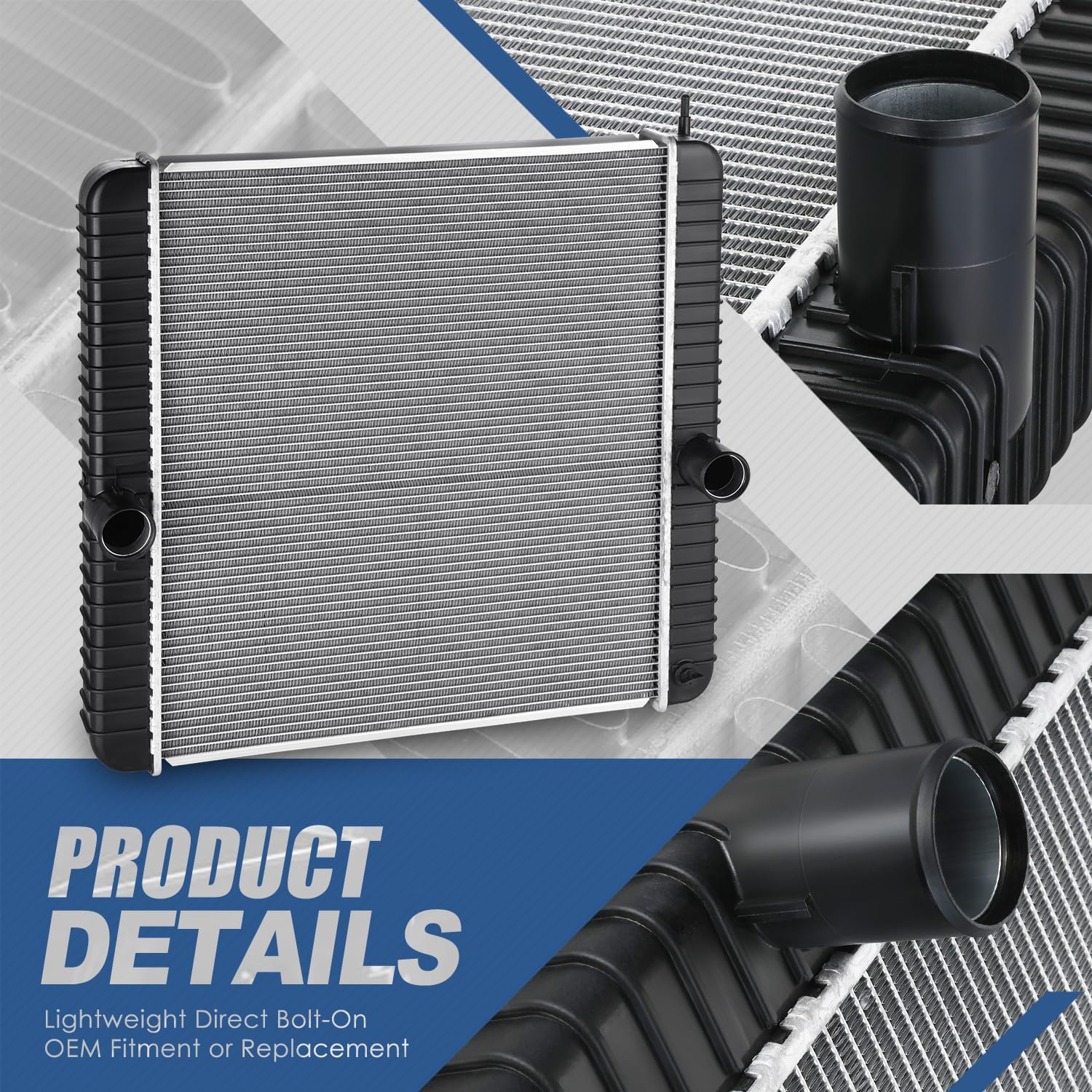 Auto Dynasty Radiador de enfriamiento de 2 filas de estilo fábrica compatible con International 4100 4300 4400 2005-2007, núcleo de aluminio