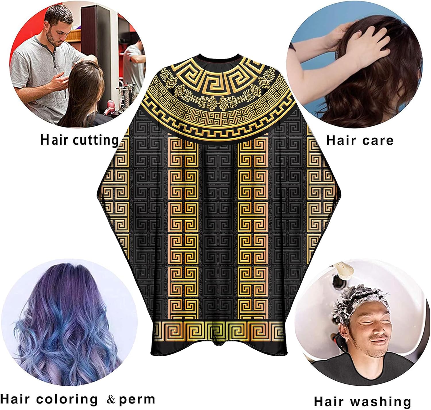 Capas de peluquero para hombres, capa de peluquería para estilista, vestido de peluquero grande, 63 x 56 pulgadas