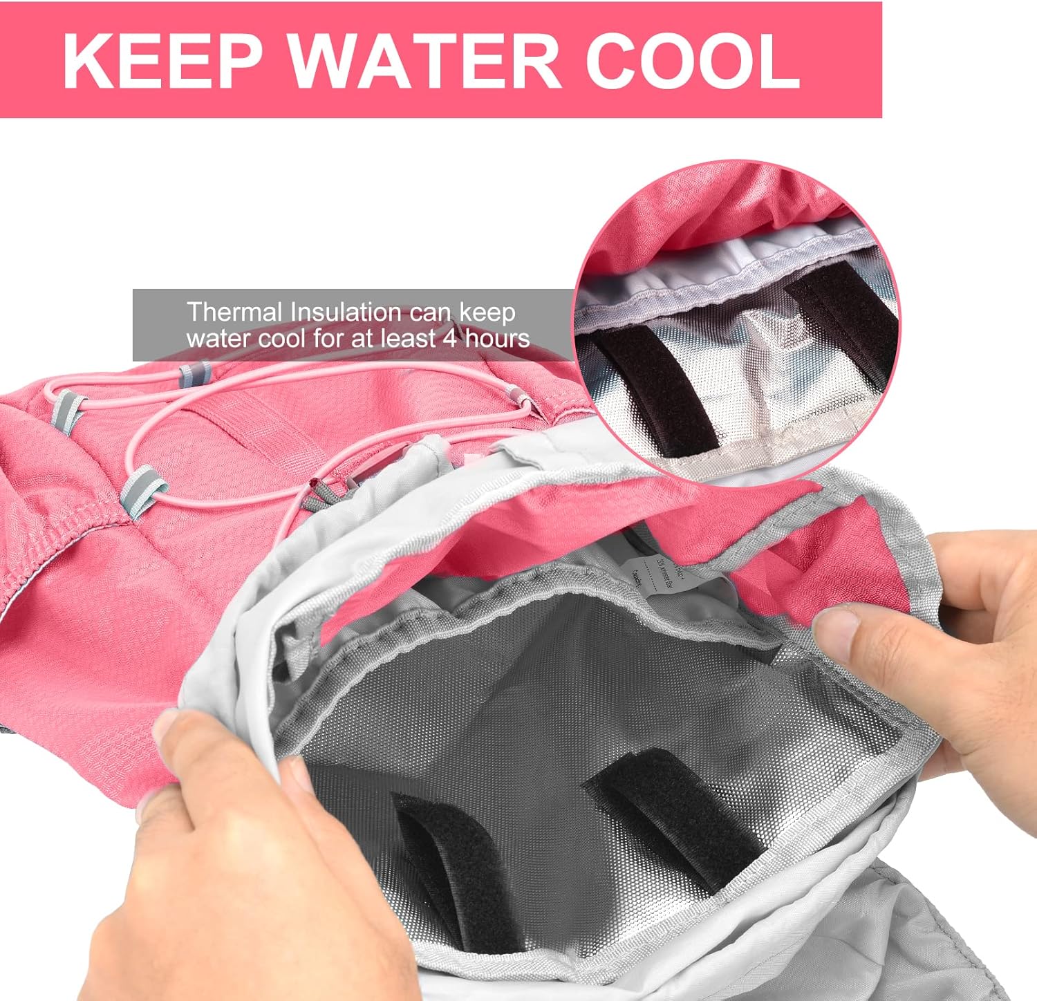 Mochila de hidratación para niños, mochila de agua con vejiga de hidratación de 1.5 L, ligera, aislada, para festivales, raves, senderismo,