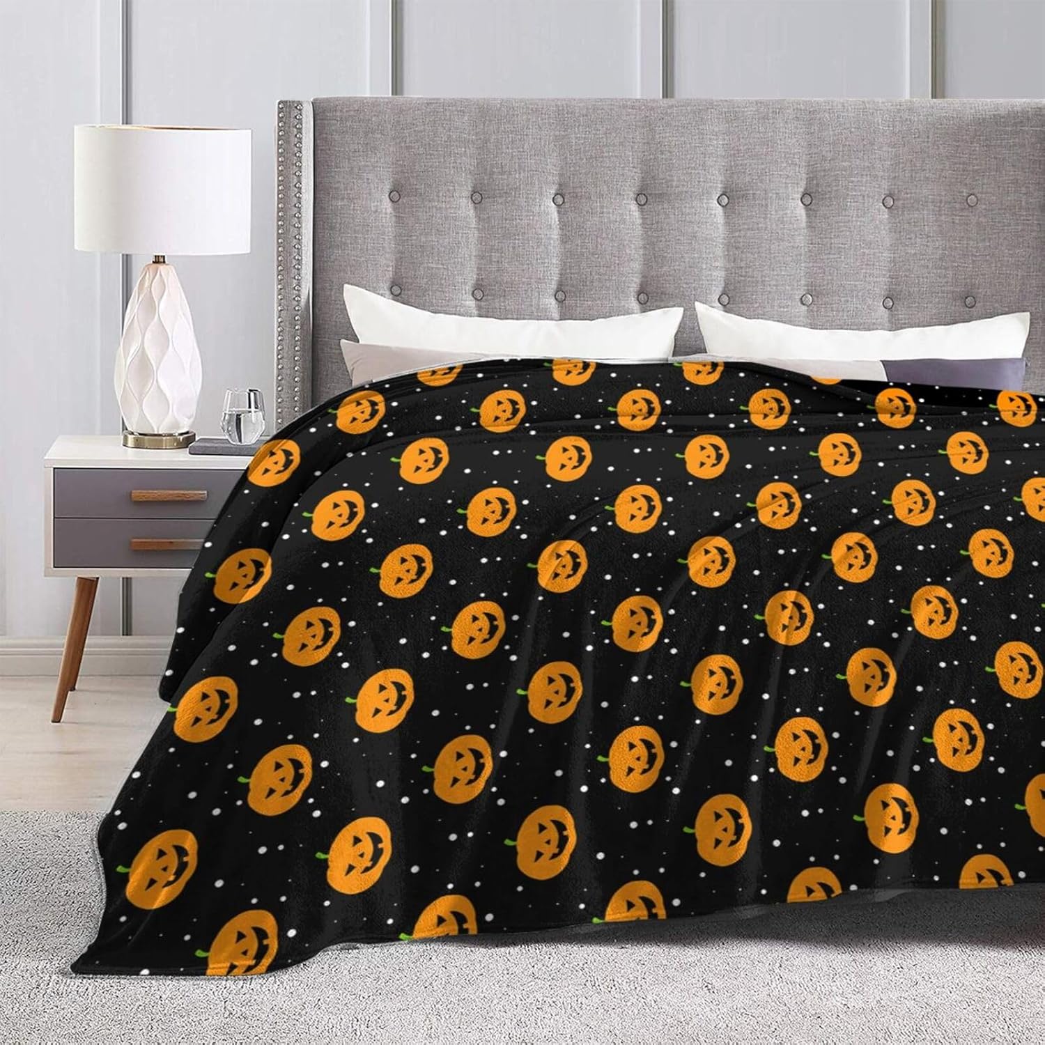 Manta de microforro polar ultrasuave para Halloween, ligera, mullida y cálida, manta de franela de Halloween para sofá, cama, sala de estar, 50 x 40