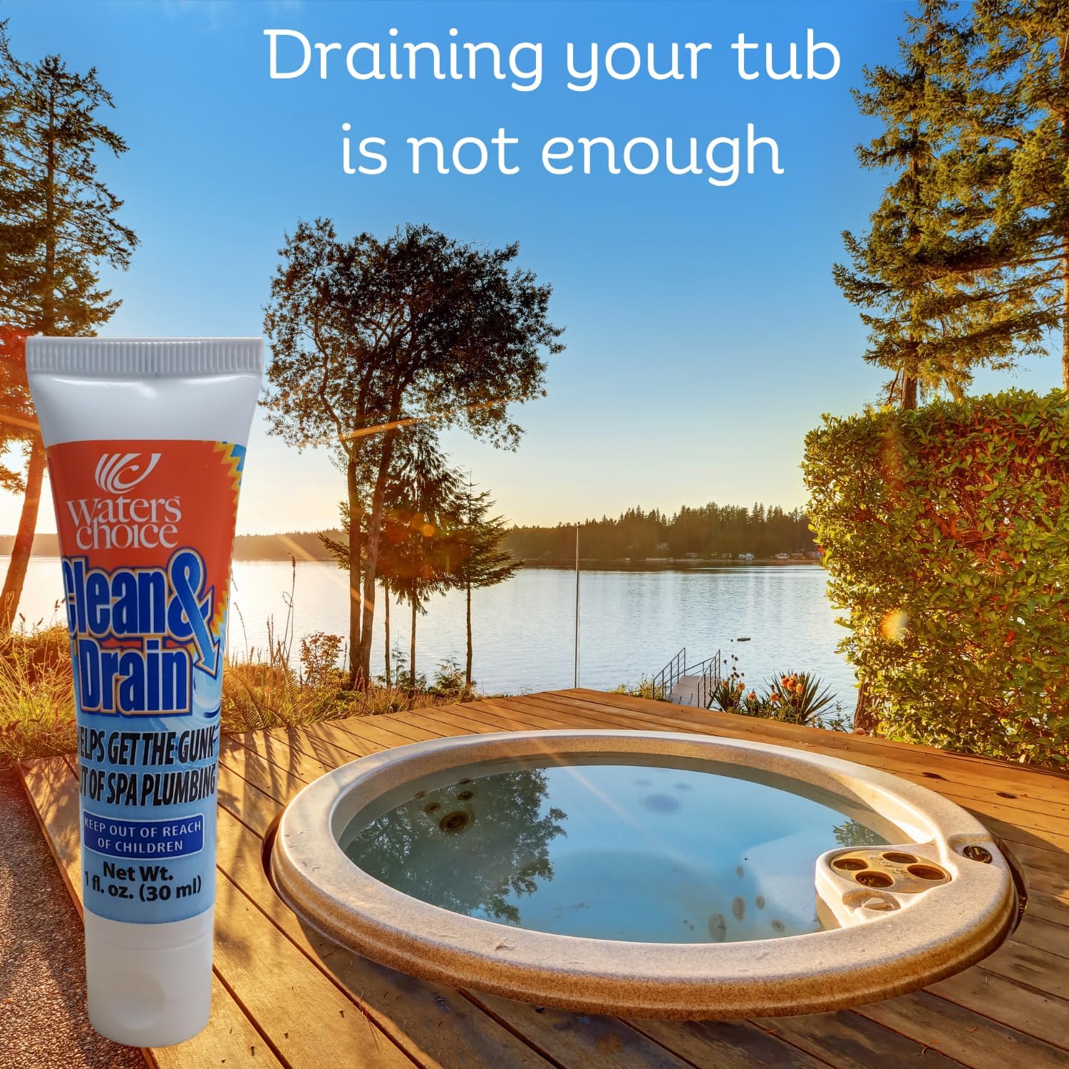 Producto de purga de limpieza de spa Waters Choice Clean & Drain