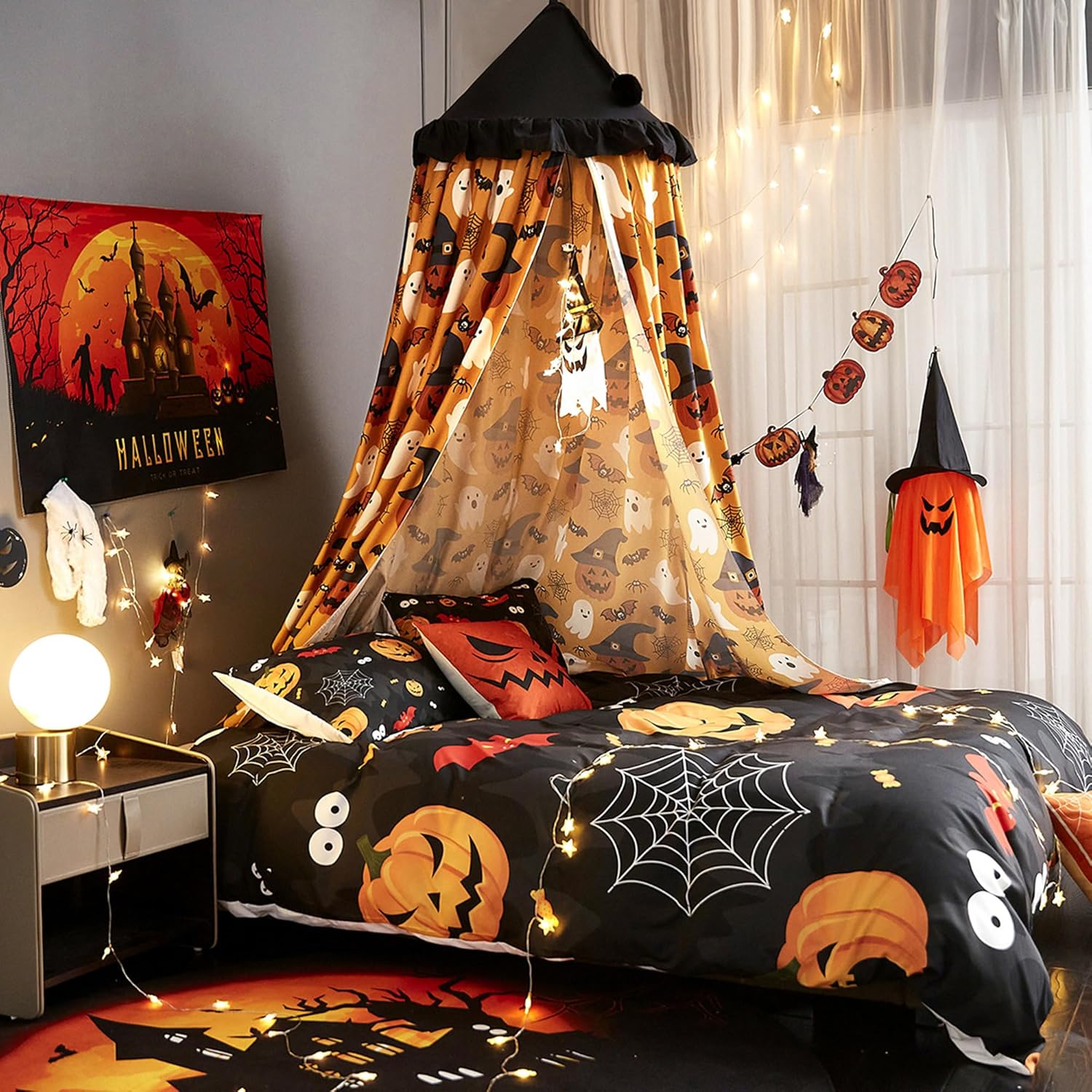 Toldo decorativo para cama de niños, estilo sombrero de princesa, cúpula de ensueño, toldo para decoración de habitación de niñas, castillo, toldos