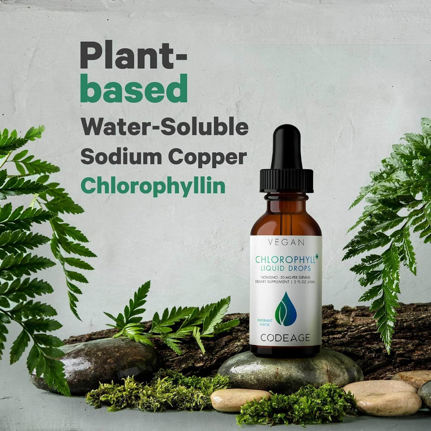 Codeage Suplemento líquido de clorofila, apoyo inmunológico, cuidado de la piel, agua de glicerina vegetal orgánica certificada, clorofila líquida,
