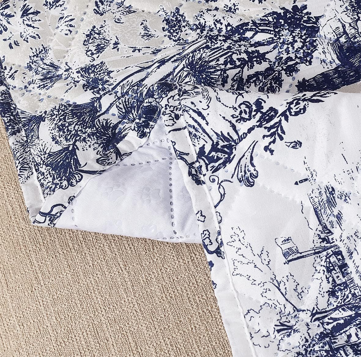 Brilliant Sunshine Blue Toile – Funda acolchada para sillón reclinable grande, 28 pulgadas de ancho de asiento, protector de muebles antideslizante,