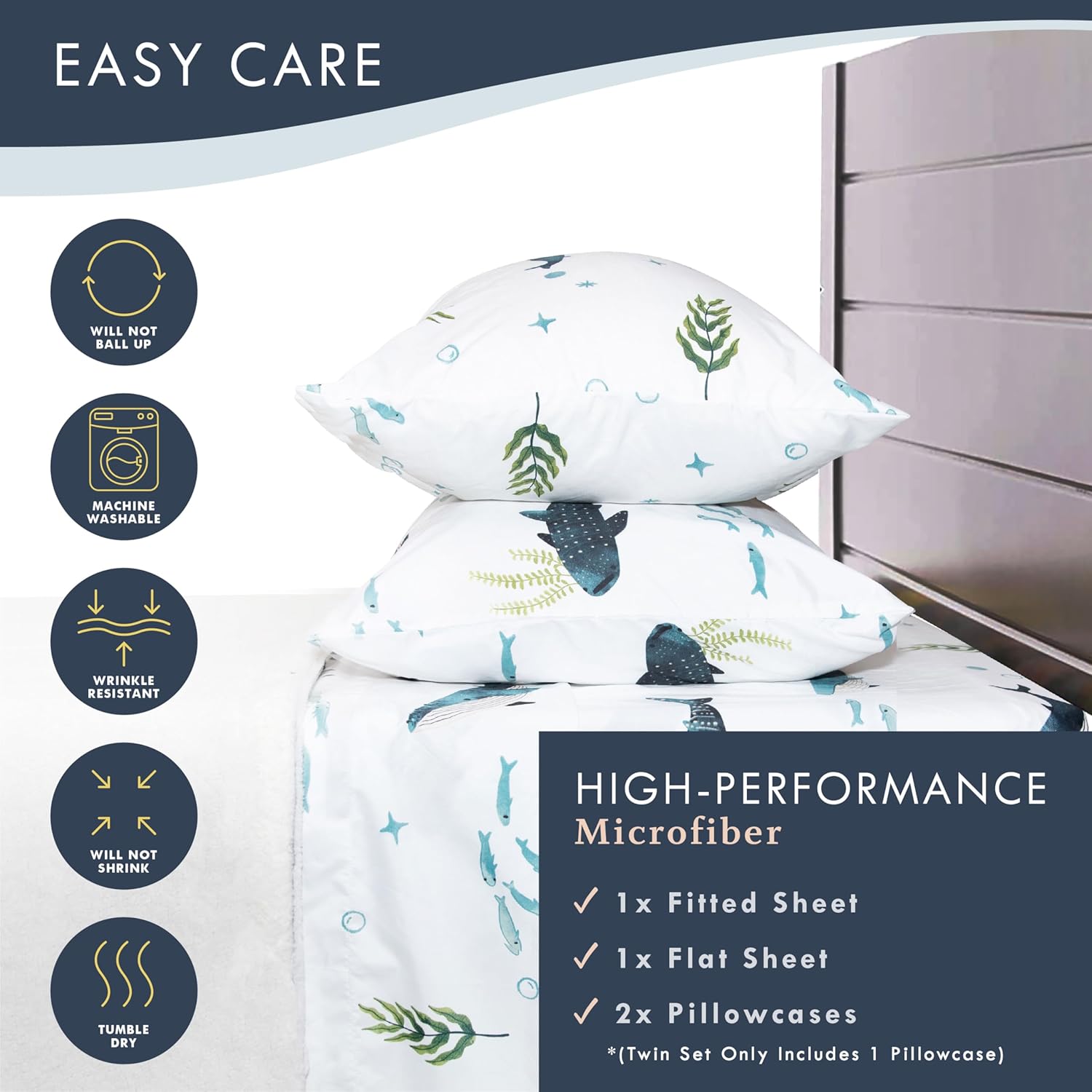 Where The Polka Dots Roam Nautical Ocean – Juego de ropa de cama matrimonial  Juego de ropa de cama súper suave para niños con sábana bajera, sábana