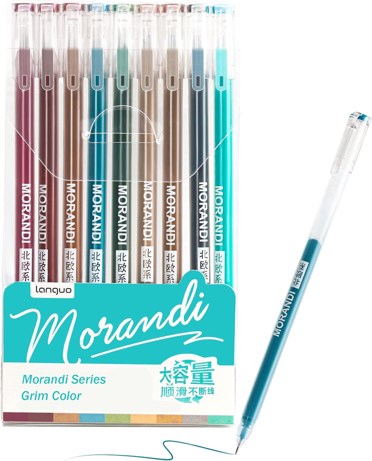 HysmmxHer Bolígrafos para colorear de diario de 0.020 in, juego de 9 bolígrafos de colores arcoíris surtidos para adultos, caligrafía para colorear,