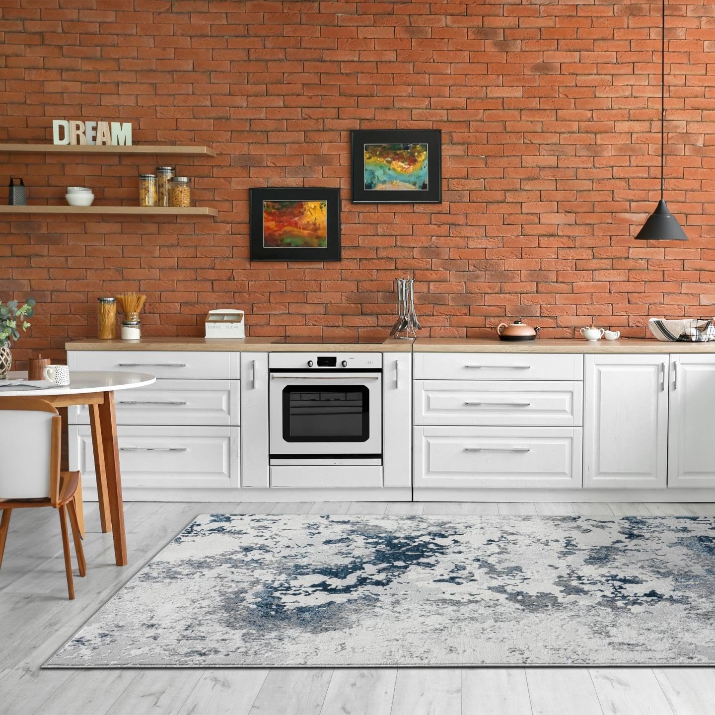 LUXE WEAVERS Chelsea Collection 7337 – Alfombra abstracta moderna de 5 x 7 pulgadas, color azul