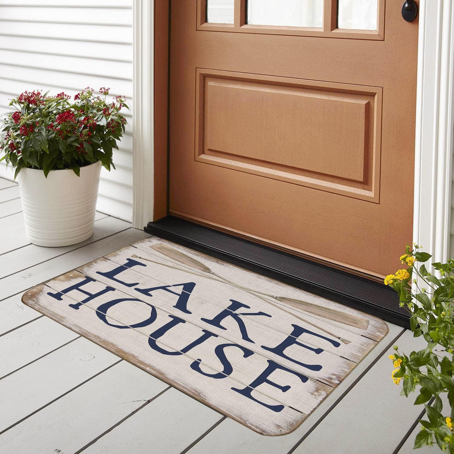Lake House Life is Better at The Lake – Juego de 2 tapetes para puerta de 17 x 30 pulgadas, para interiores y exteriores, decoración para casa del
