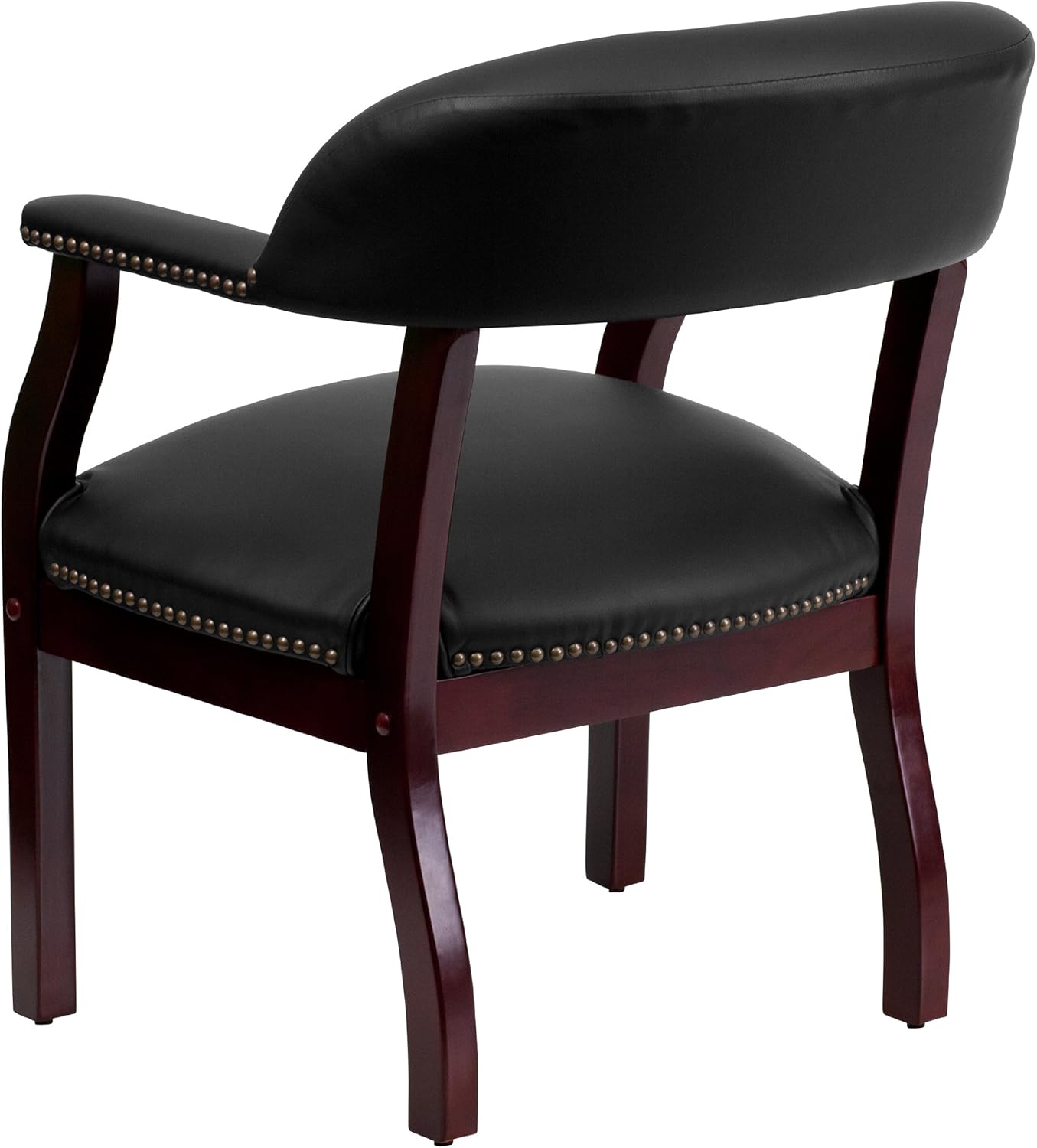 Flash Furniture Silla de conferencia de LeatherSoft con adorno de uñas decorativo en color negro