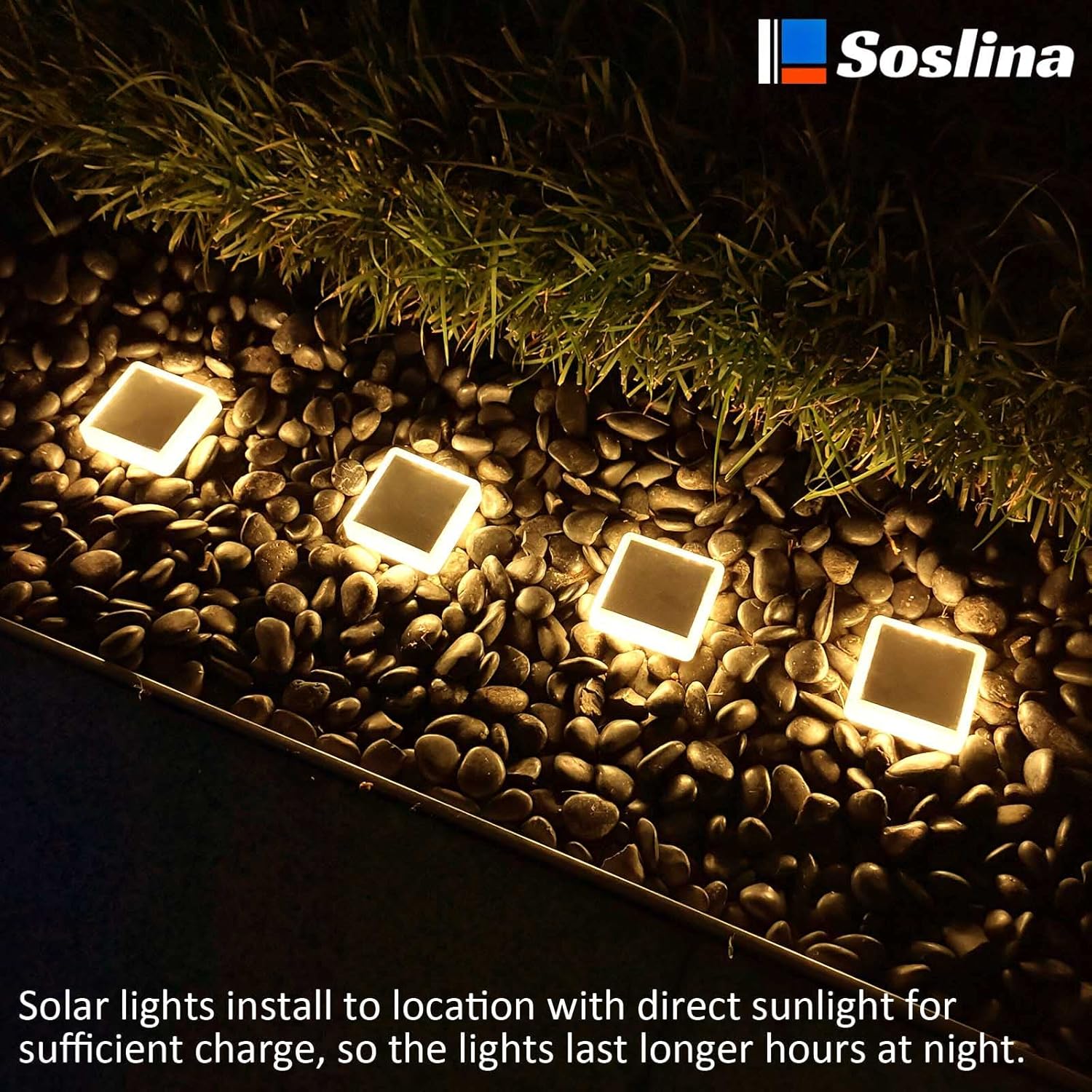 Luces solares para cubierta al aire libre, IP68 impermeables, luces solares para escalones, luces solares de entrada alimentadas por energía solar,