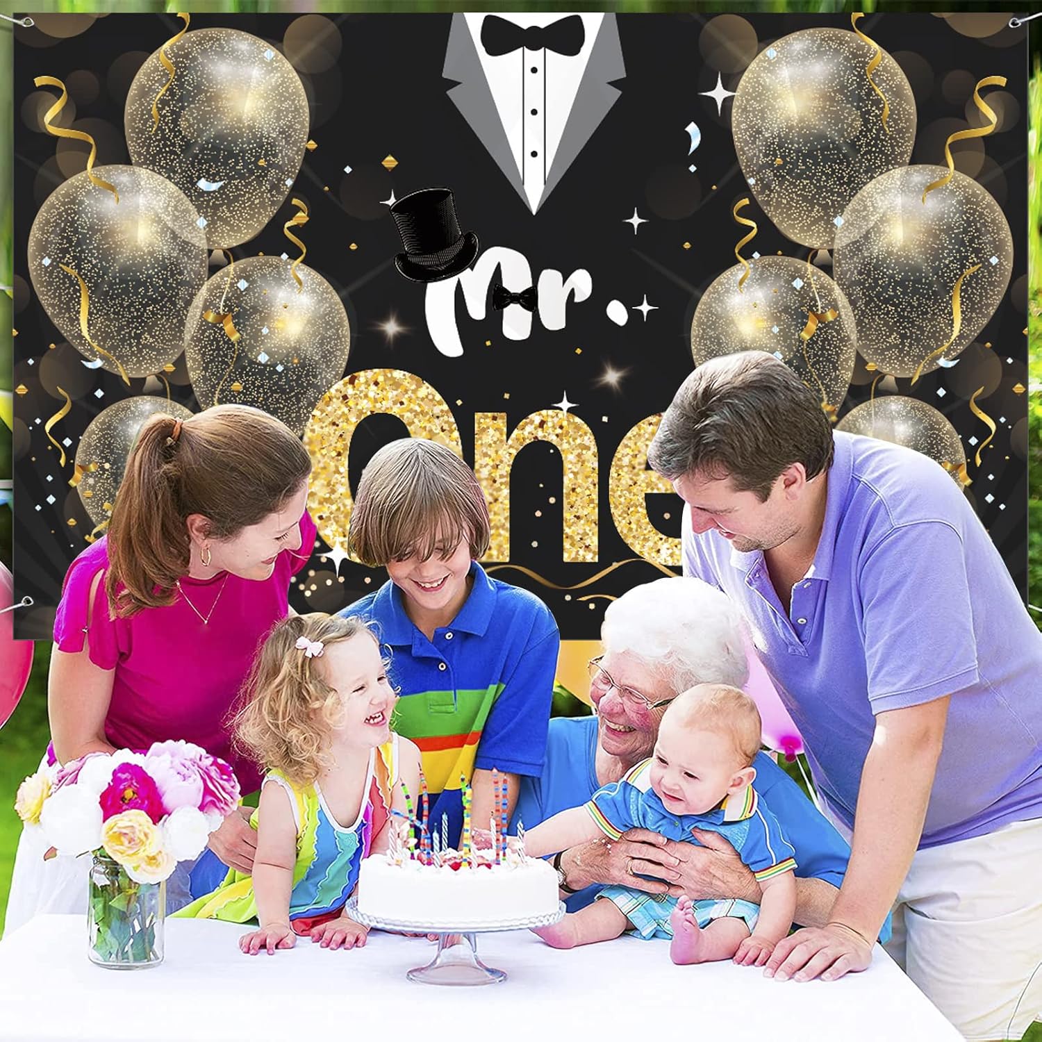 Decoración de fiesta de primer cumpleaños para niños, suministros de fiesta de Mr. Onederful, telón de fondo de primer cumpleaños, pancarta de