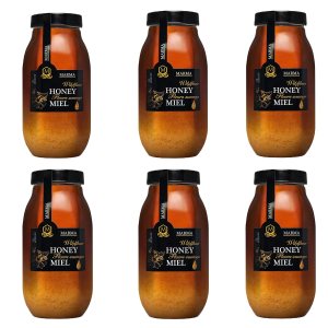 HONIGMA Marma – Miel de flores silvestres Sabor exquisito 100% pura Cristalizada Sin pasteurizar Sin filtrar 35.2 oz Paquete de 6 HONIGMA Marma – Miel de flores silvestres Sabor exquisito 100% pura Cristalizada Sin pasteurizar Sin filtrar 35.2 oz Paquete de 6