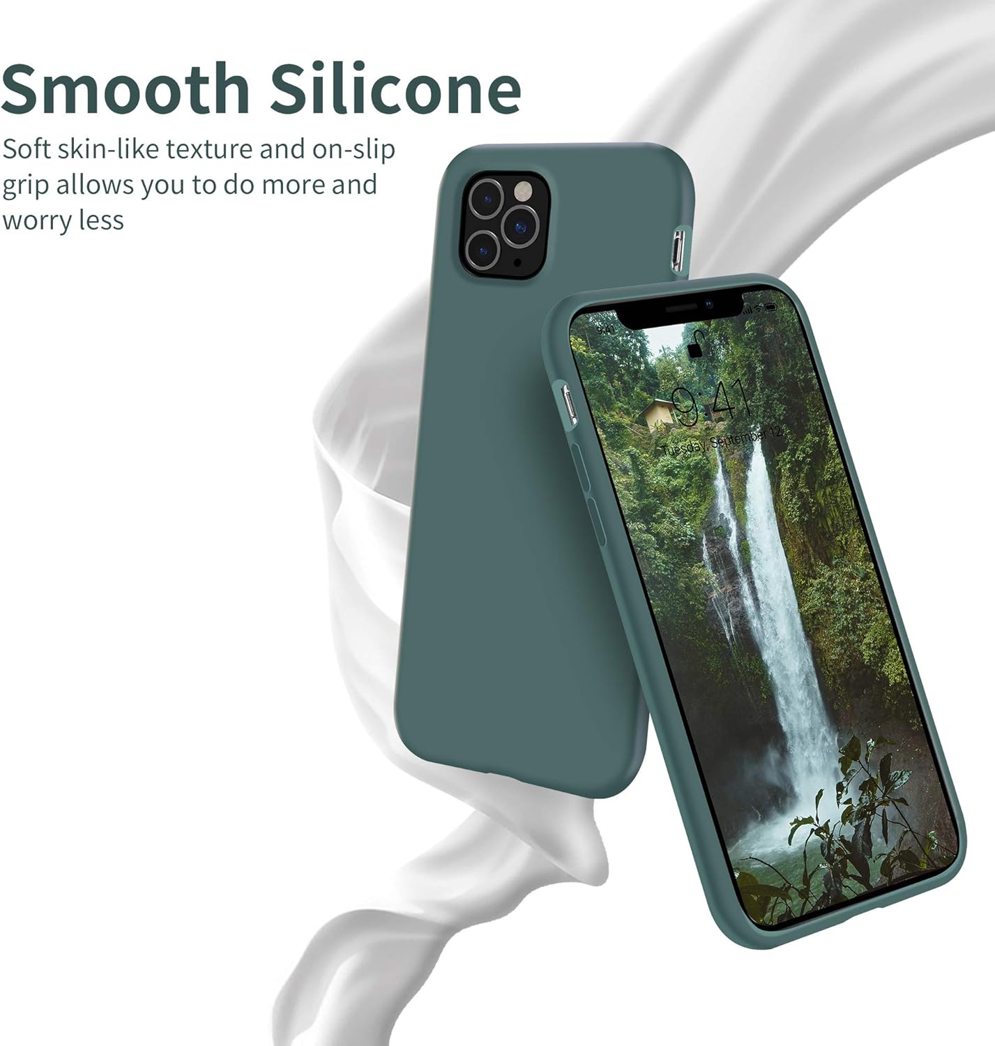 OTOFLY Funda para iPhone 11 Pro, ultra delgada, funda de gel de silicona líquida con protección de cuerpo completo, antiarañazos, a prueba de