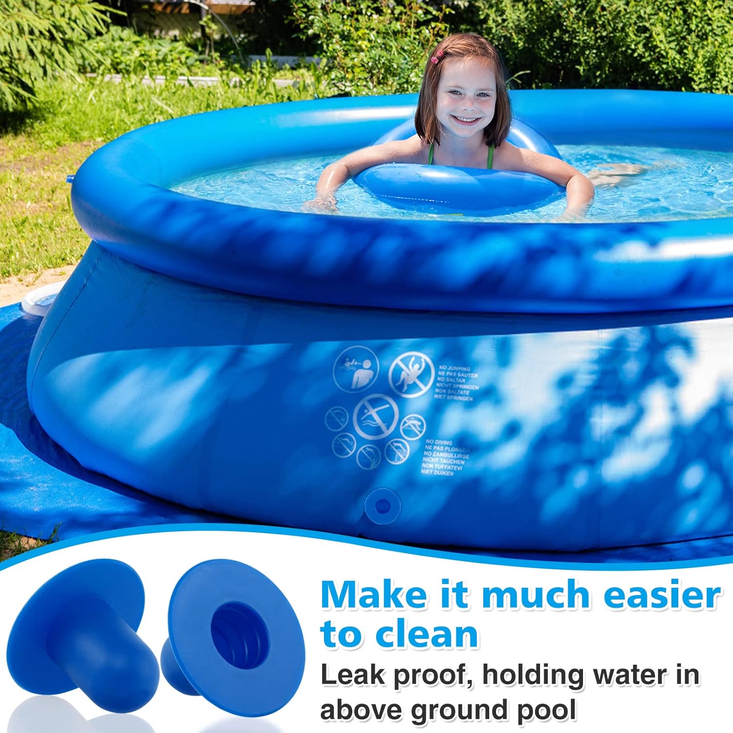 Tapones de piscina para piscina sobre el suelo, 6 tapones de tope de piscina, tapones de orificio de bomba de filtro de piscina, aptos para Intex