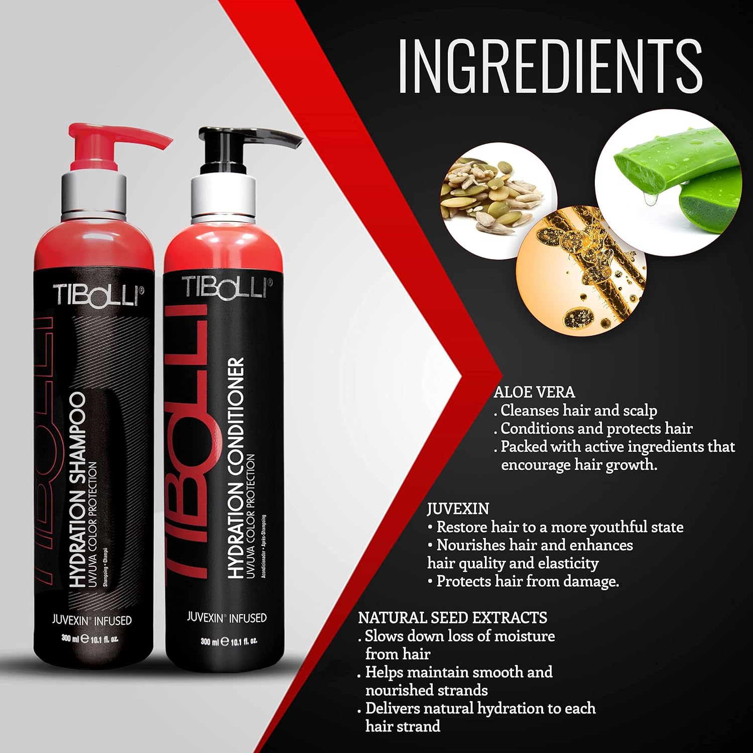 TIBOLLI Champú y acondicionador reparador hidratante (10.1 fl oz10.1 fl oz) para cabello dañado conjunto de champú y acondicionador profundo