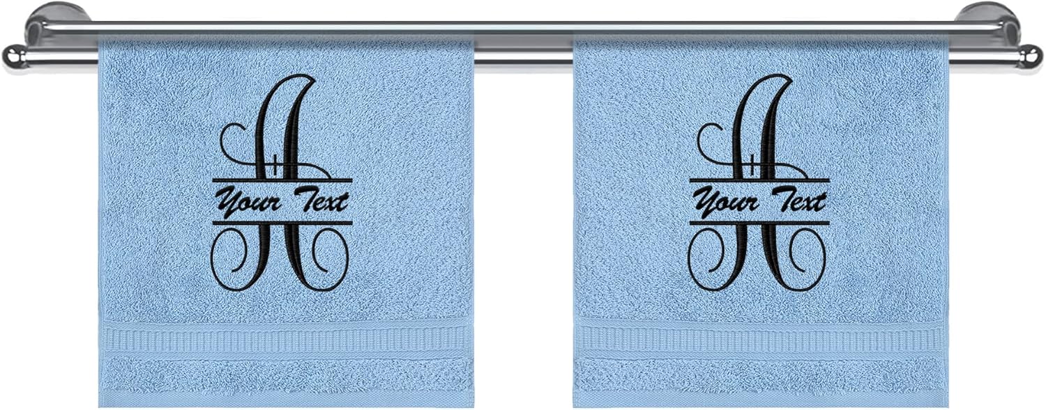 Toallas con monograma, lujosas toallas personalizadas de algodón turco genuino para baño, cocina, hotel, spa, gimnasio y dormitorio universitario,