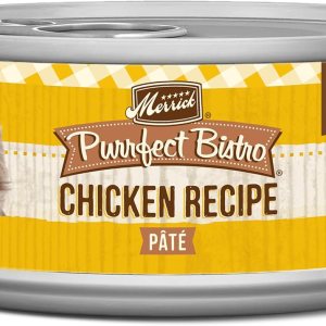 Merrick Purrfect Bistro sin granos, – Alimento húmedo sin granos para gatos, receta de paté de pollo – (24) 5.5 oz, Latas Merrick Purrfect Bistro sin granos, – Alimento húmedo sin granos para gatos, receta de paté de pollo – (24) 5.5 oz, Latas