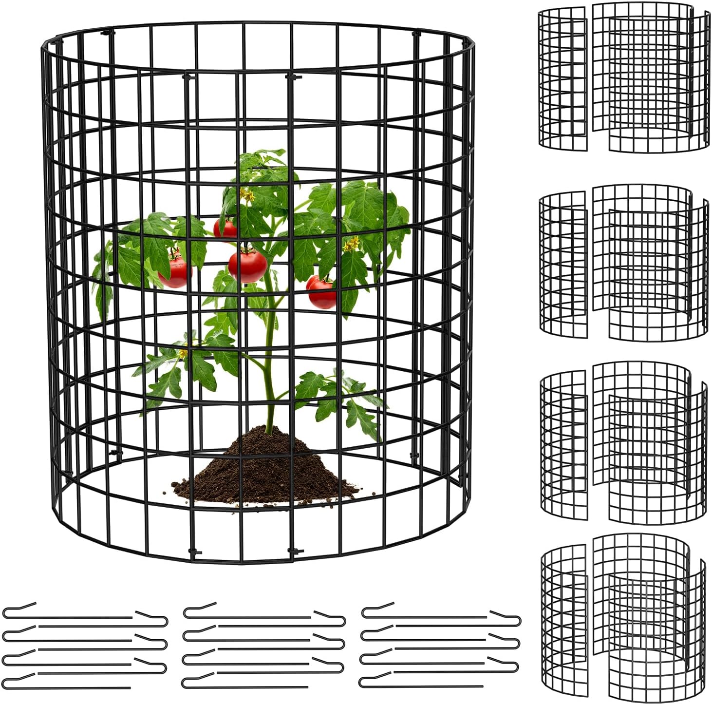 Keten Paquete de 5 protectores de plantas de animales, 15 piezas de malla metálica para mantener a los animales fuera, jaulas de plantas de 13.7