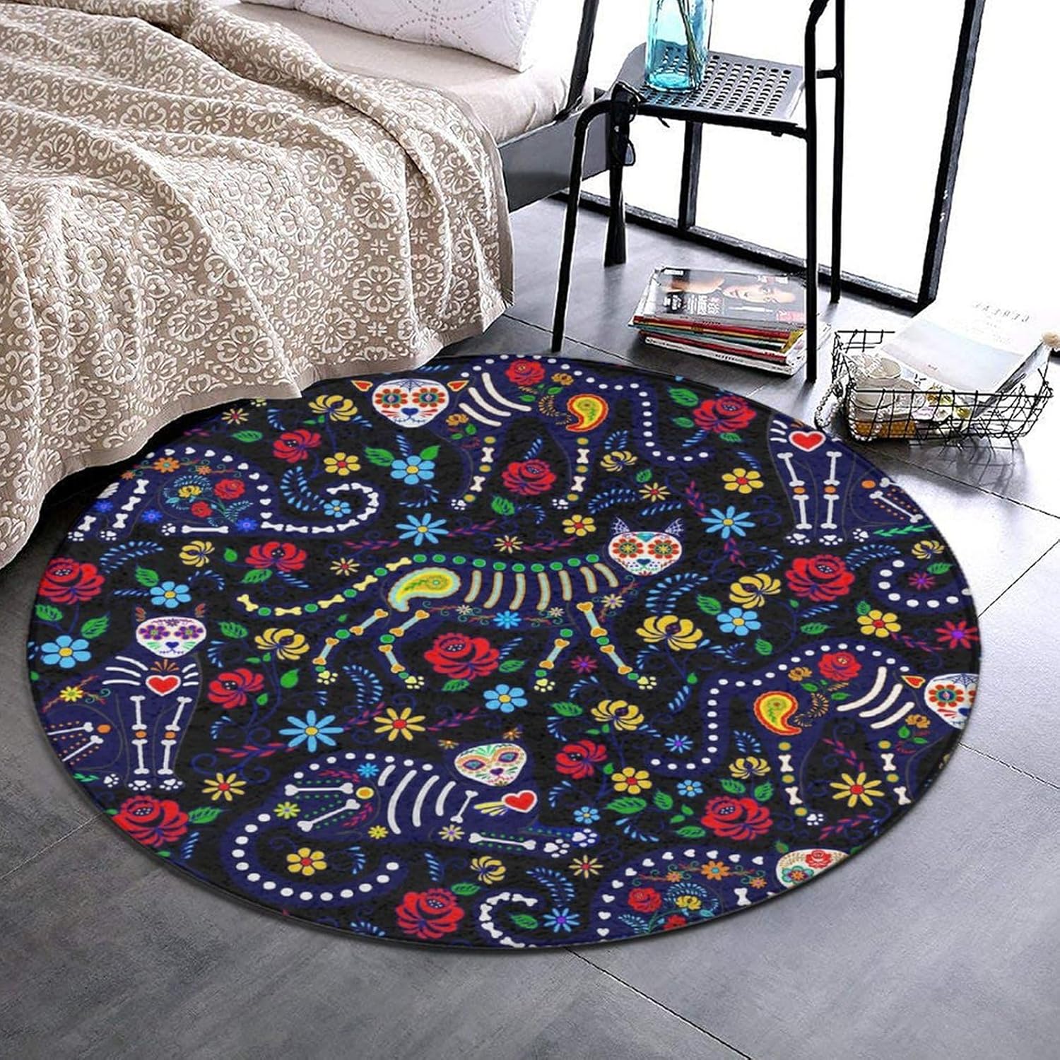 Alfombra redonda grande para baño, cocina, oficina, alfombra circular para sala de estar, sofá, dormitorio, bonita alfombra compatible con el Día de