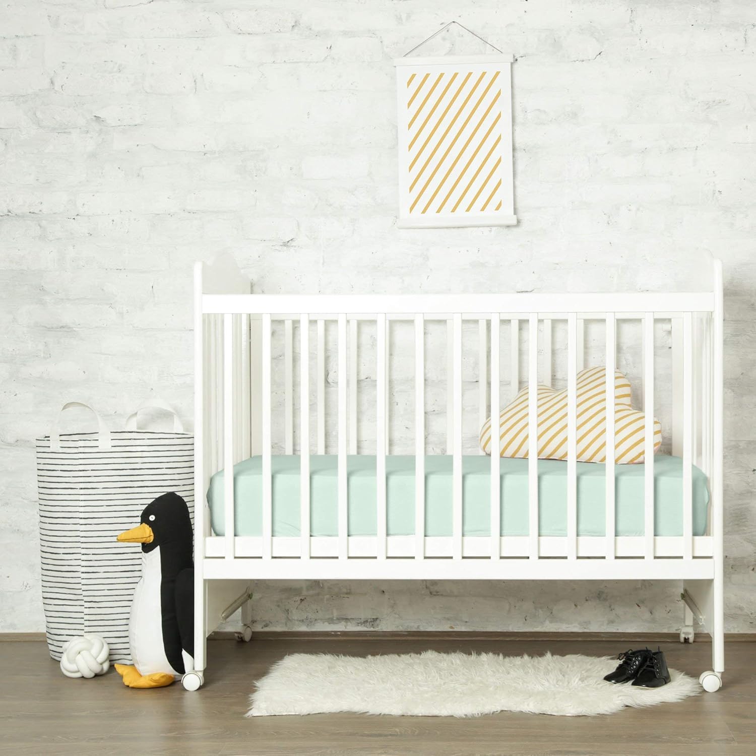 Mulberry Park – Sábana bajera ajustable de seda para cuna, grado 6A, ropa de cama pura de 19 momme para niños pequeños, suave con la delicada piel
