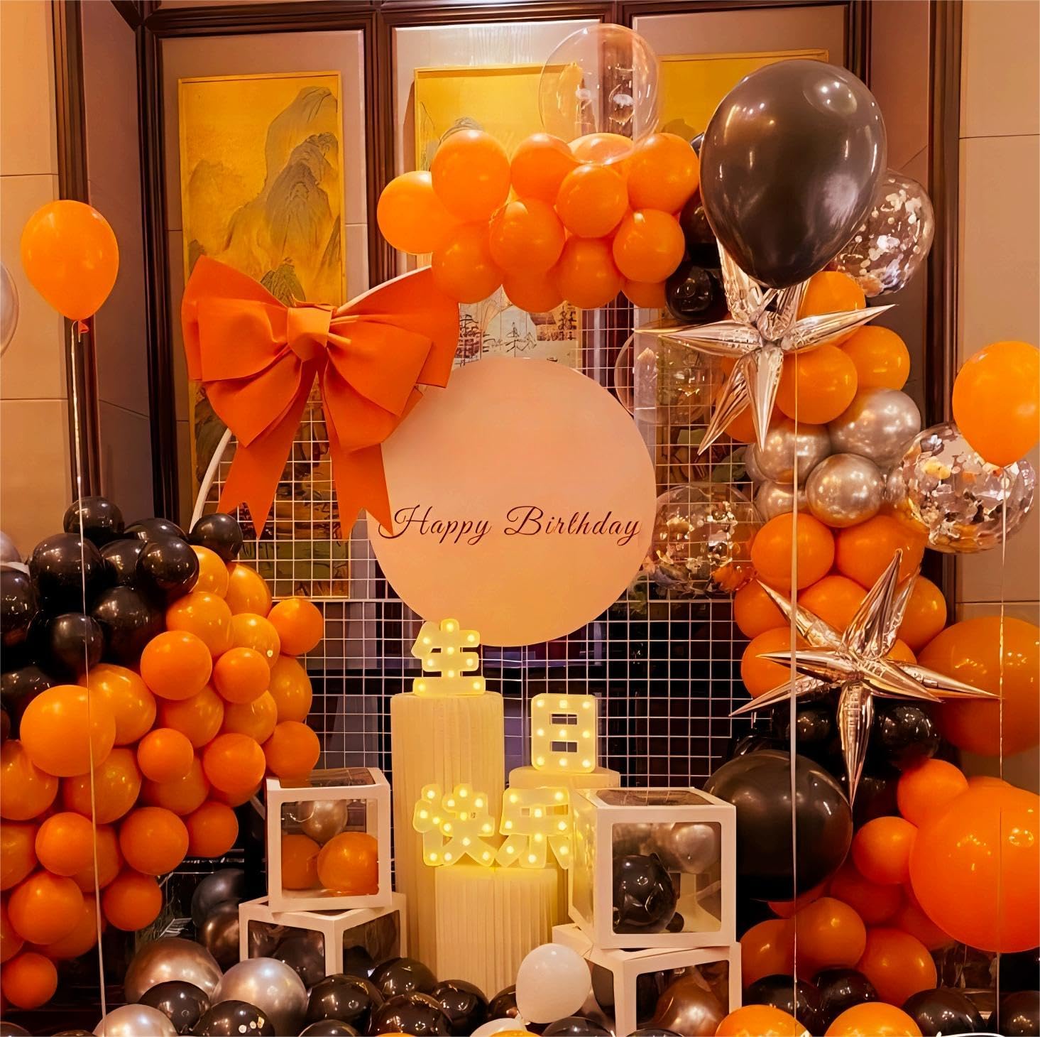 Kit de arco de guirnalda de globos negros y naranjas, 18, 12, 10, 5 pulgadas, paquete de globos de látex para cumpleaños, graduación, decoración de