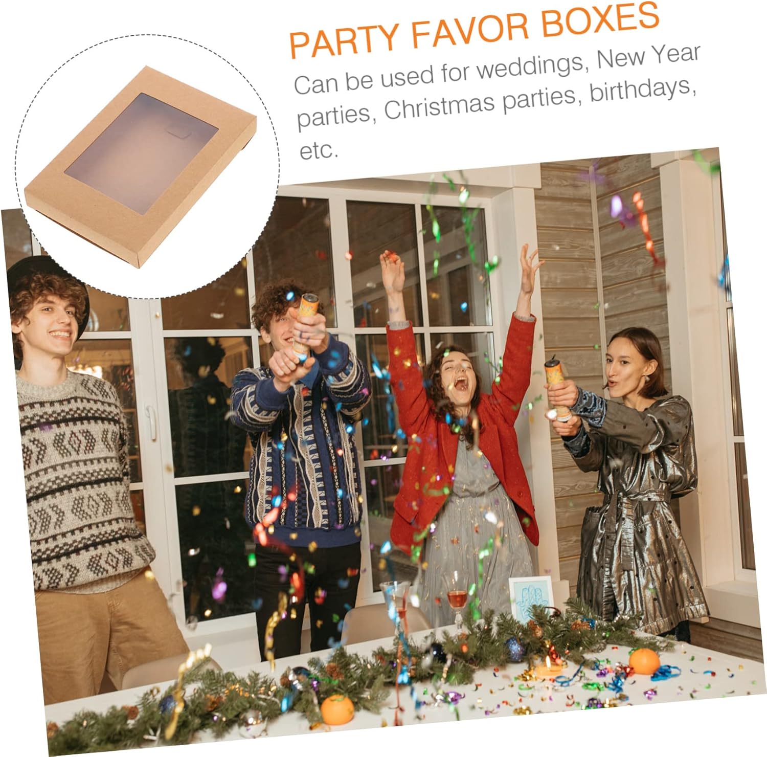 Mobestech Caja de regalo de papel Kraft Cajas de regalo Kraft Cajas de galletas Contenedor de comida para bebés Contenedores de comida de papel
