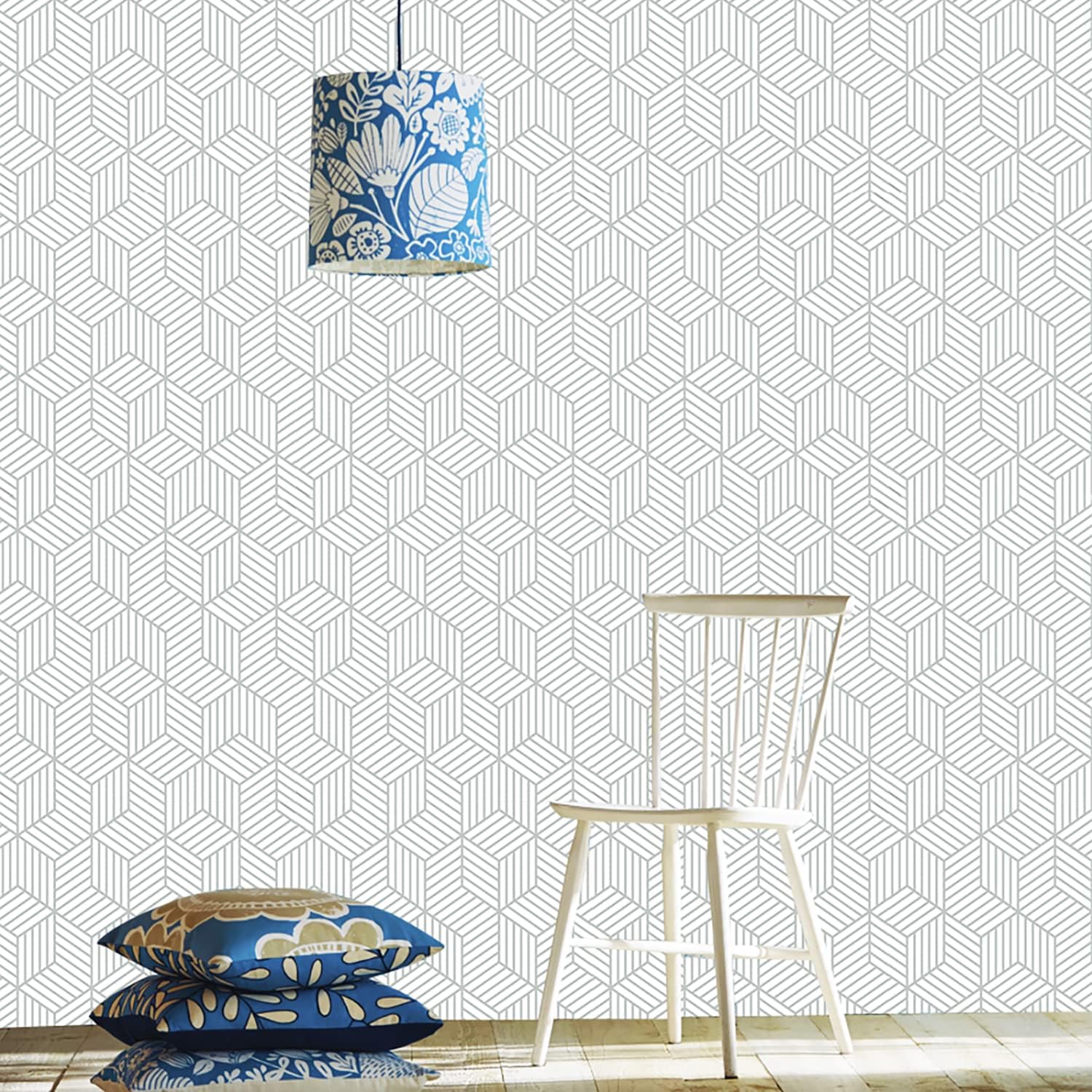 YAMANGU Papel tapiz geométrico extraíble para despegar y pegar, papel adhesivo autoadhesivo para reacondicionamiento de muebles y decoración del
