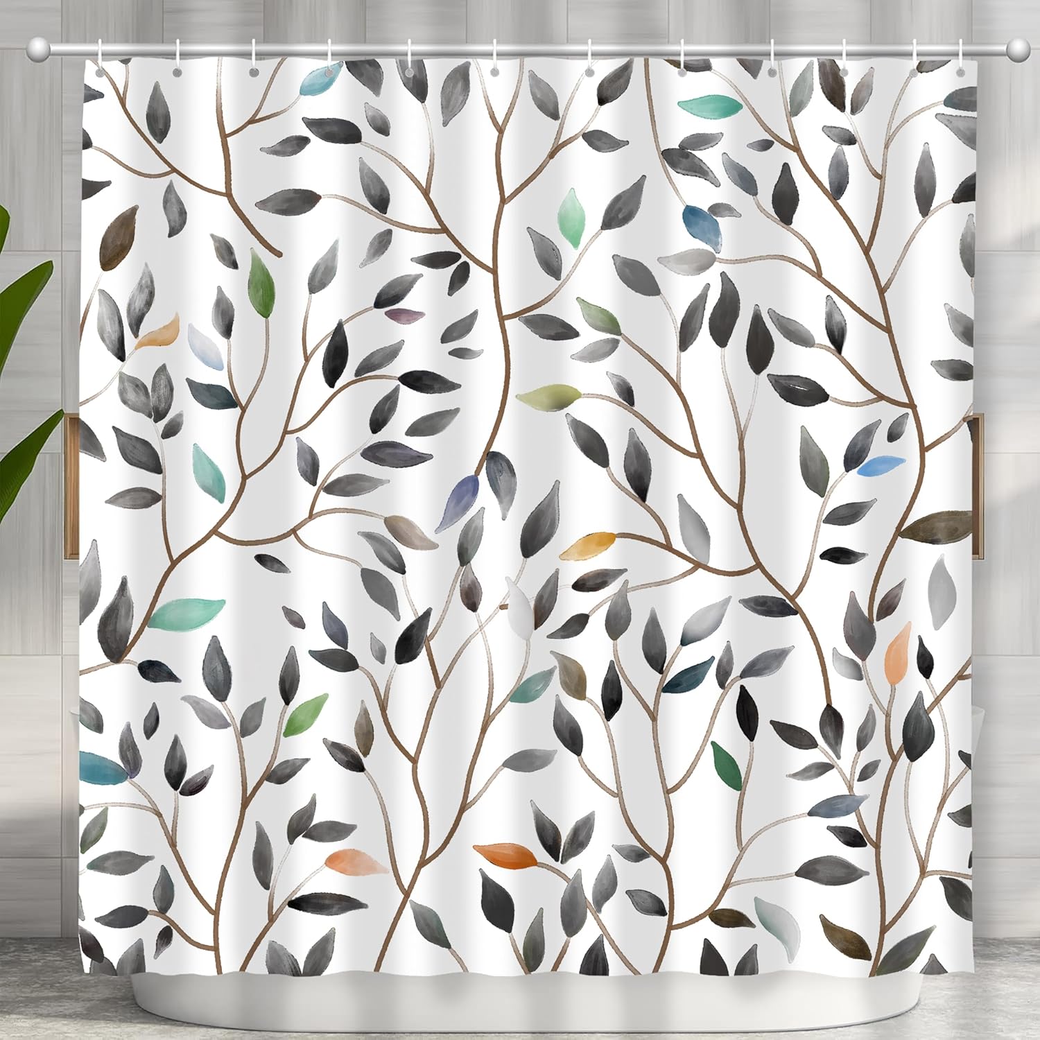 JWXCBIM Cortina de ducha bohemia de tela bohemia con 12 ganchos, accesorios de baño, cortina de tela decorativa de 72 x 72 pulgadas