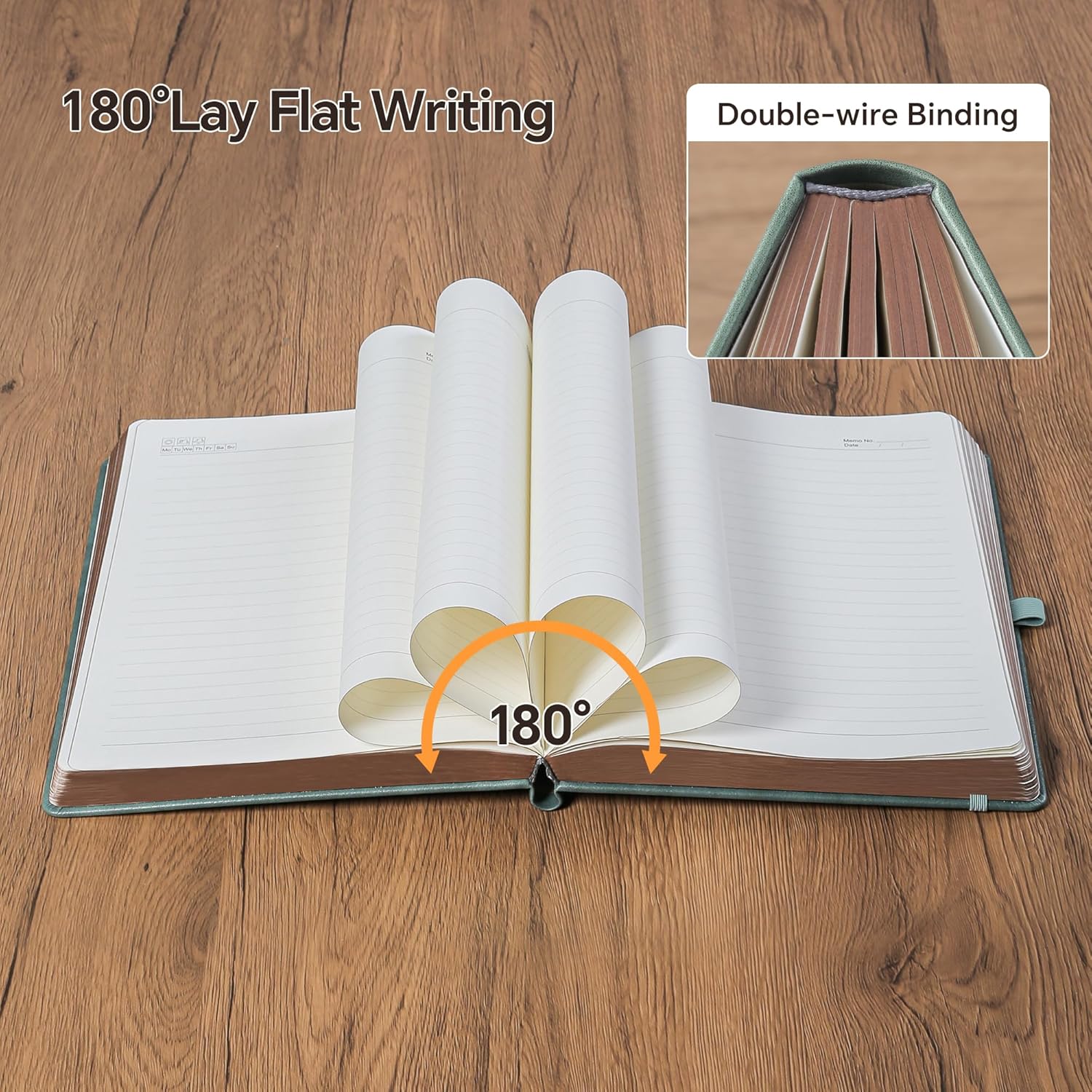 Cuaderno de diario grueso con bolígrafo, 360 páginas de papel de 3.53 ozm, borde rociado marrón, diario para escribir cuaderno de rayas B5, tapa