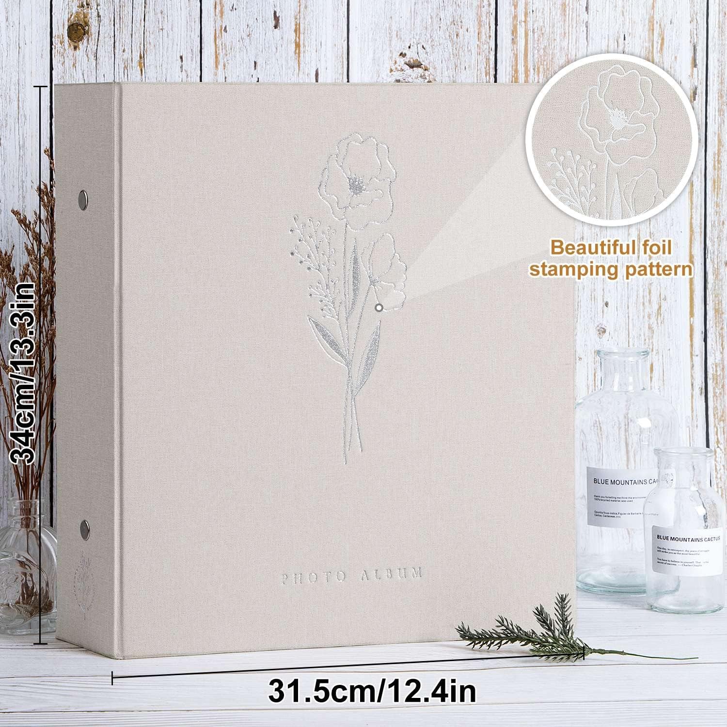 Lanpn Álbum de fotos de 4 x 6 pulgadas, 600 bolsillos, cubierta de lino, álbumes de imágenes grandes con capacidad para 600 fotos horizontales y