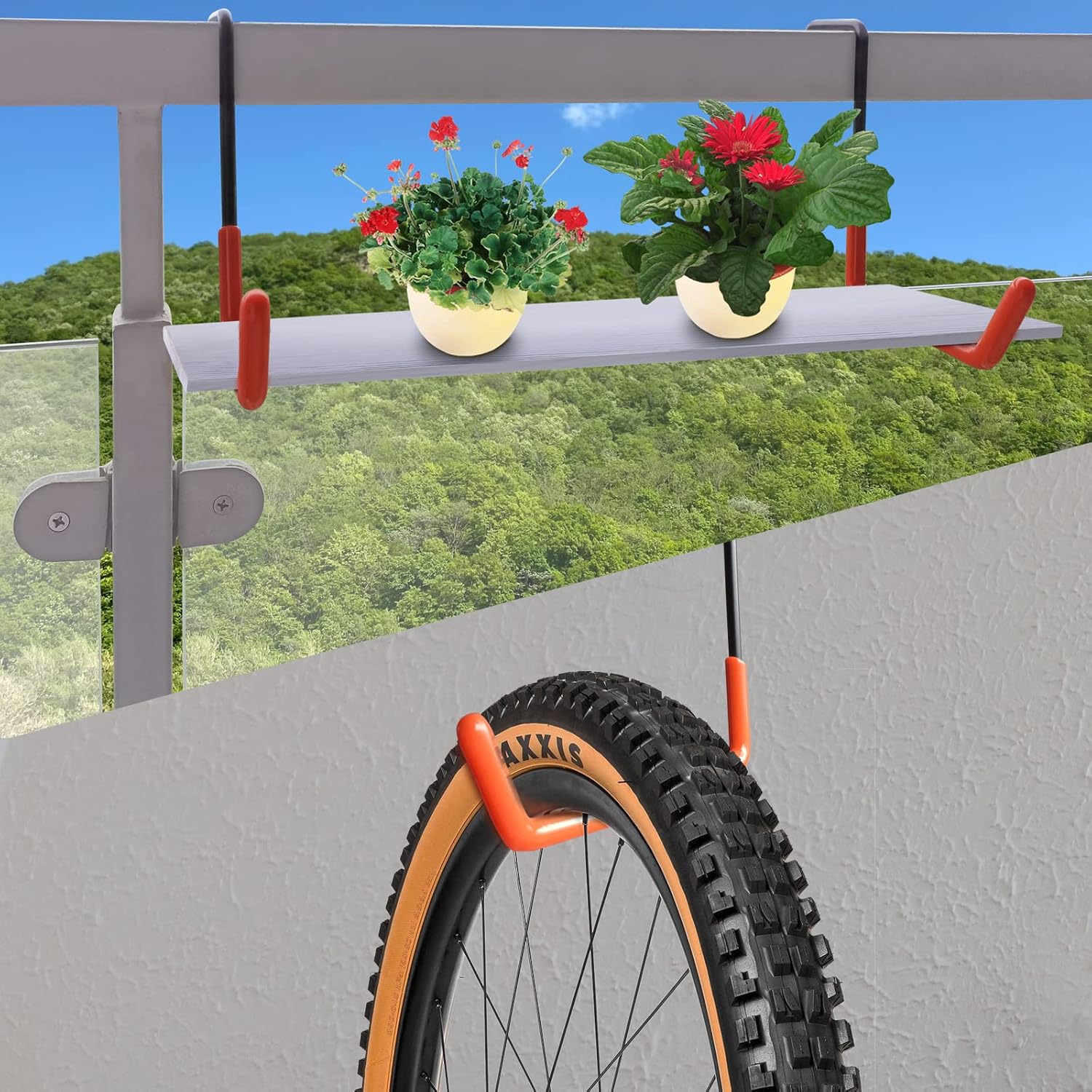 HUPBIPY Rafter – Ganchos para colgar en el garaje, para bicicleta, ganchos grandes en S para colgar, con revestimiento antideslizante, para