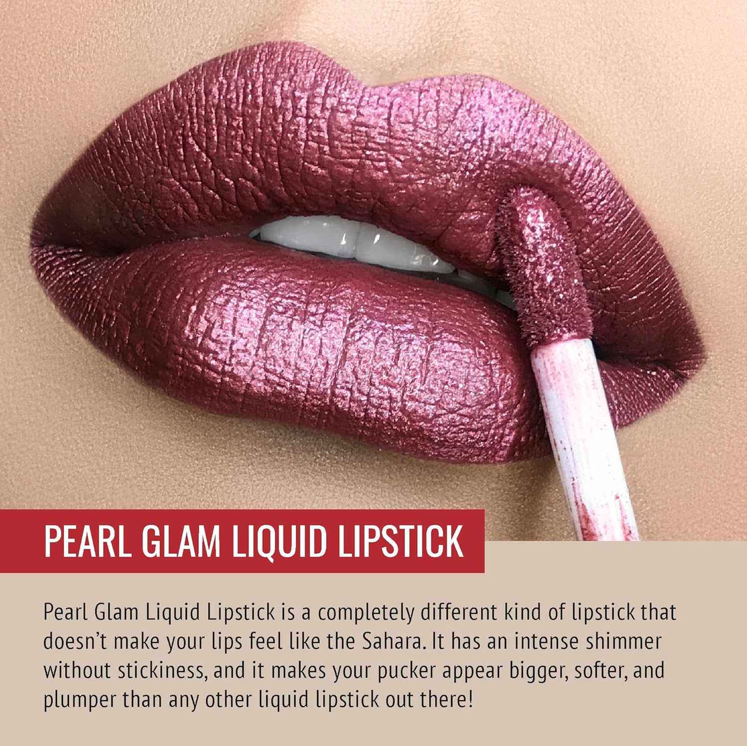Runway Rogue Pearl Glam Shimmer – Lápiz labial líquido, color de labios bronce baya, de larga duración, con brillo plateado y dorado, devolución de