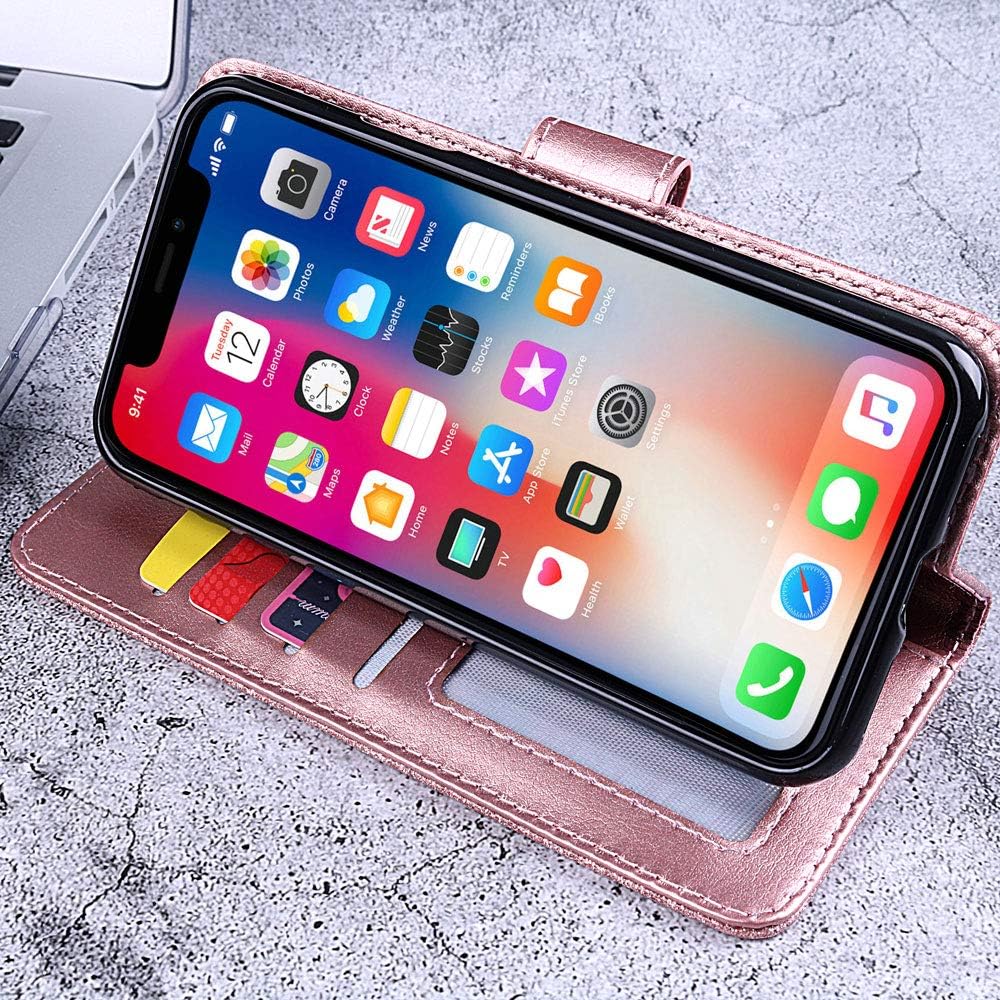 Funda con purpurina para Oneplus 8 con protector de pantalla de vidrio templado y ranura para tarjetero con función atril de cuerpo completo