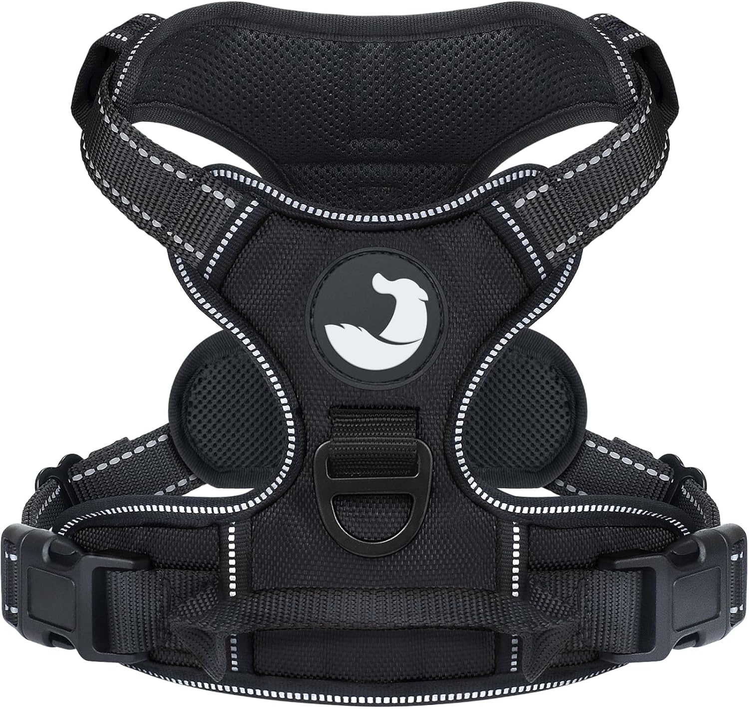 Joytale Arnés para perro sin tirones de tamaño mediano, chaleco reflectante para mascotas con clip frontal, arnés acolchado suave ajustable con asa