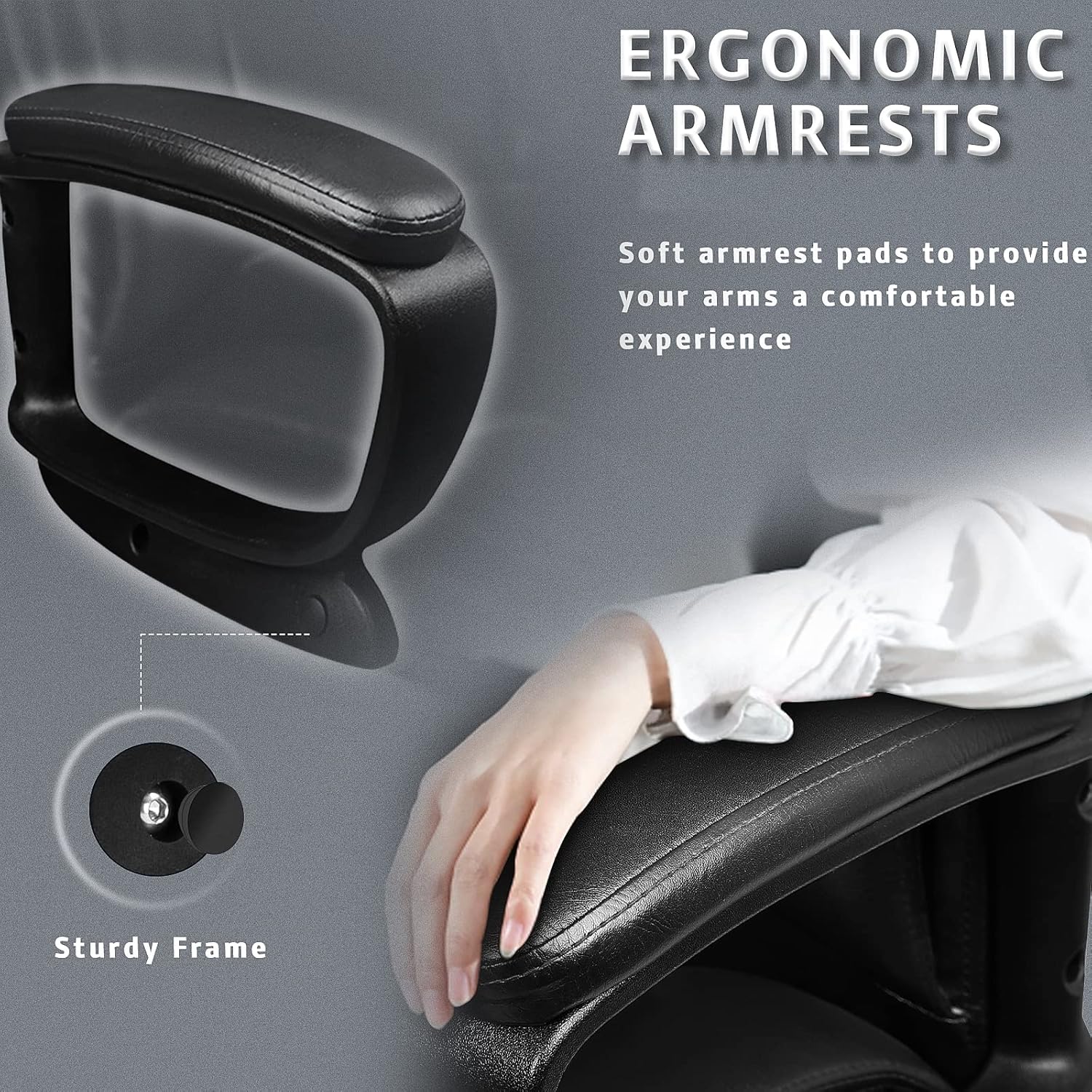 LEMBERI Silla de escritorio de oficina, silla ejecutiva gerencial grande y alta, silla de computadora con respaldo alto, sillas ergonómicas de piel
