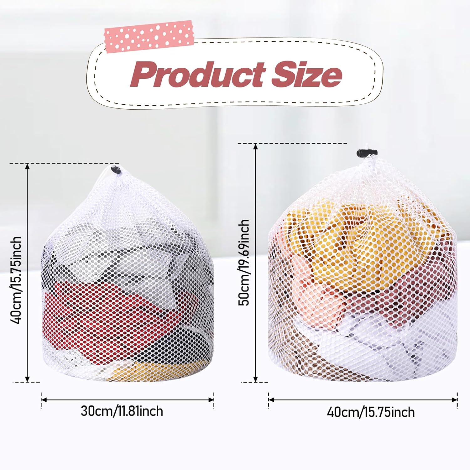 2 bolsas de malla para ropa sucia para calcetines, lavables a máquina, con diseño de cordón, bolsas de malla para lavado de ropa sucia con cordón