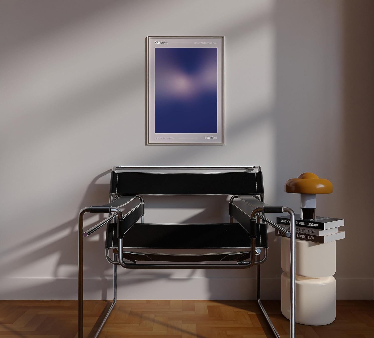 Retrograde Póster de chakra aura con afirmaciones positivas, impresión de pared de gradiente de moda para decoración estética de habitación Y2K