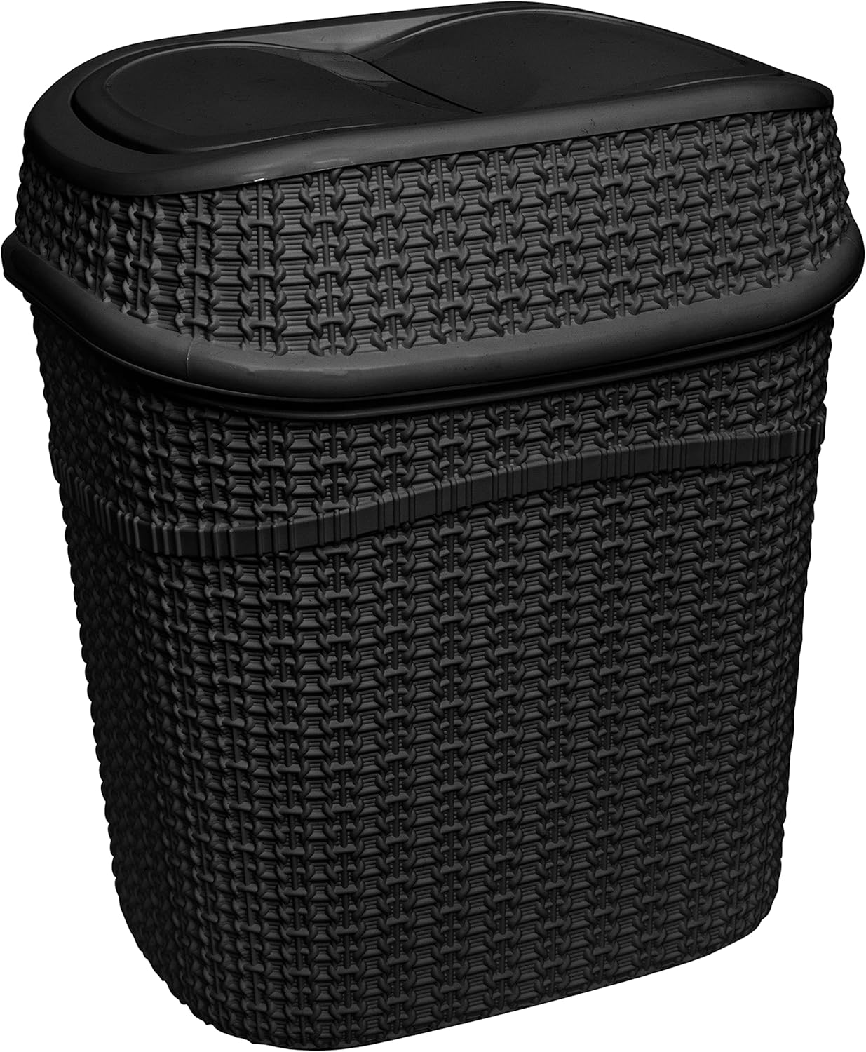 Bath Bliss Sailor Knot – Juego de escobilla de inodoro y basura, color negro mate