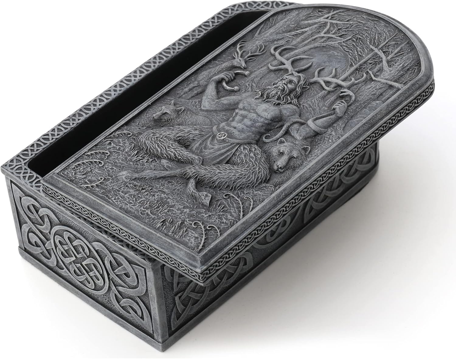 Veronese Design Cernunnos – Caja de baratijas pintada a mano con dios de los animales y el inframundo