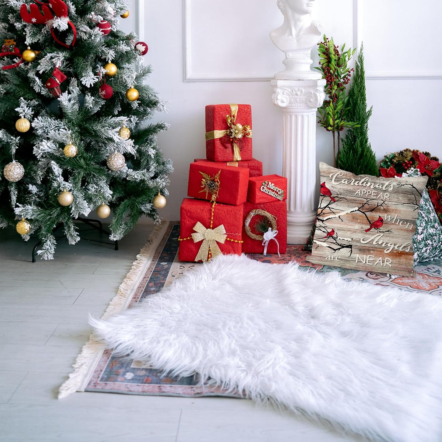 GAGEC Fundas de almohada navideñas de 18 x 18 pulgadas, color marrón, aspecto cardenal cuando el ángulo está cerca de la decoración del hogar, sala