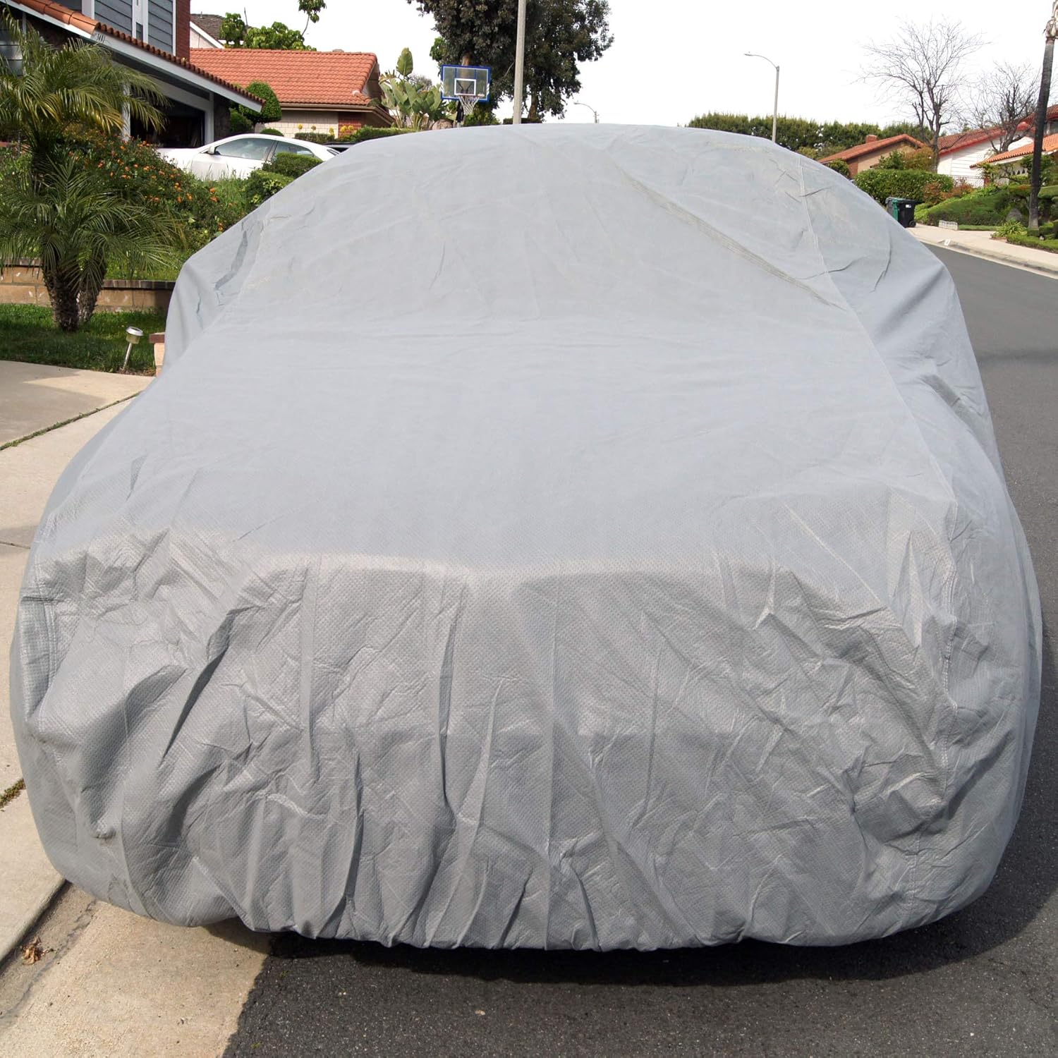Tuningpros CC-DA02 – Funda impermeable para coche (tela no tejida), color gris