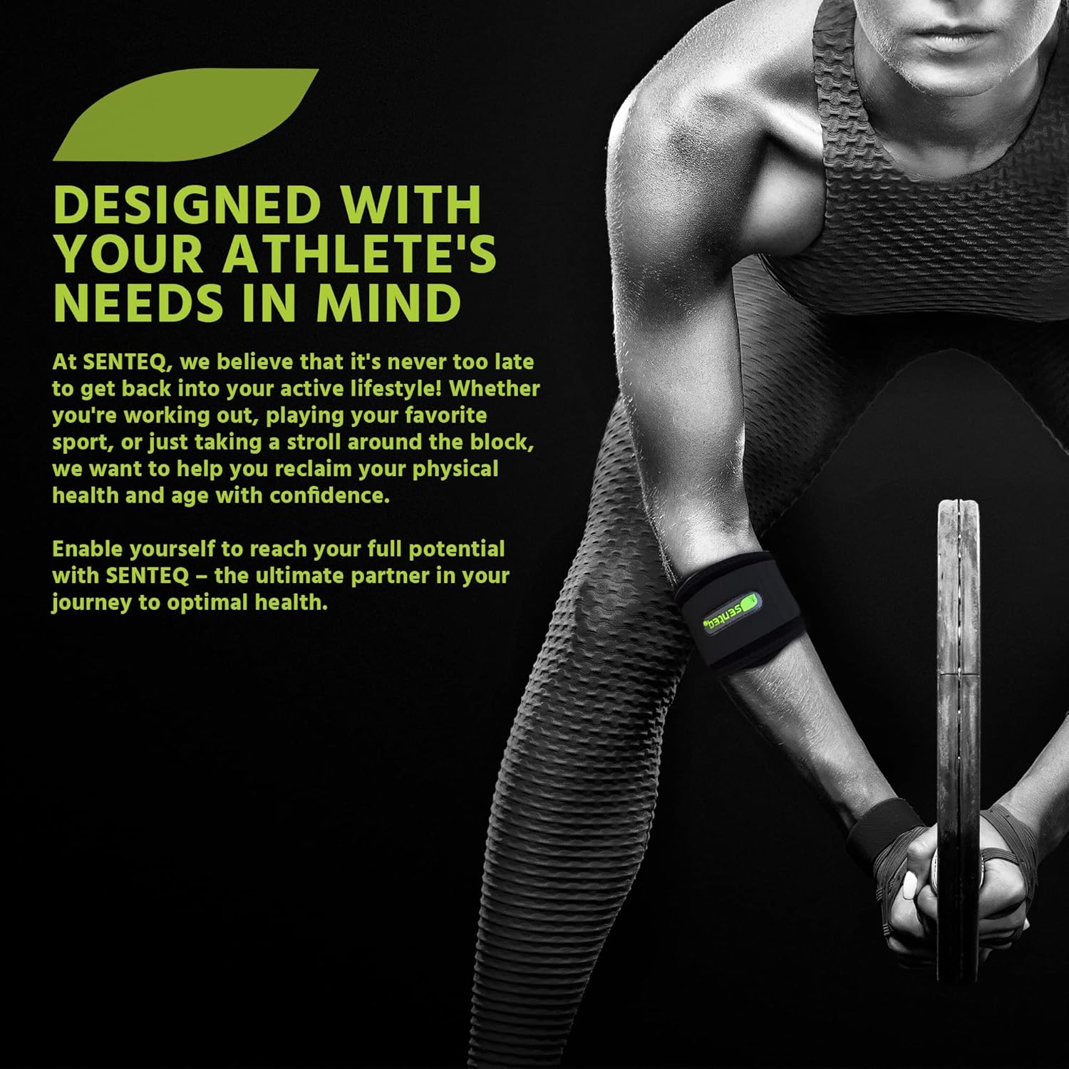 SENTEQ Codera de tenista, codera para tendinitis y codo de tenis con envolturas de neopreno, cómodas correas para codo de golfistas, coderas de