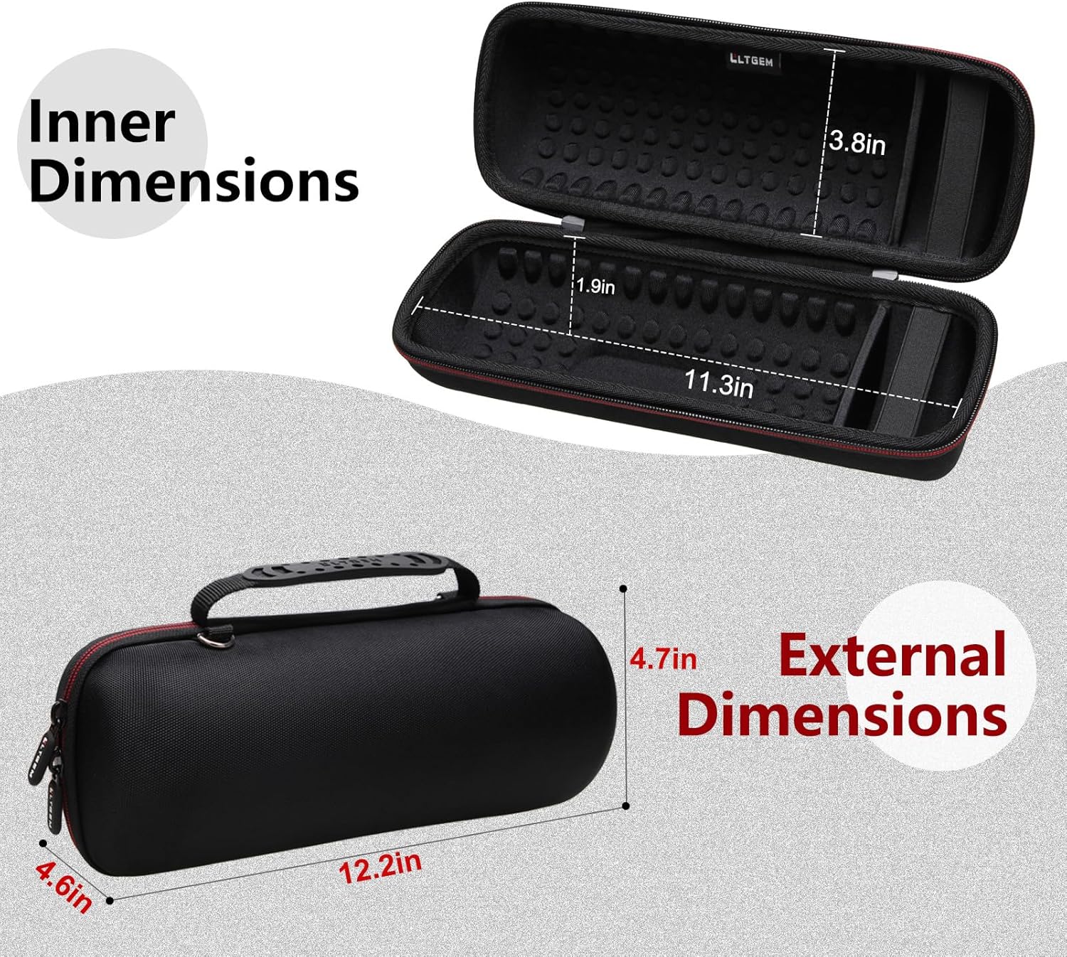 LTGEM Funda para JBL Charge 4JBL Charge 5 Funda de transporte para altavoces, bolsa protectora de viaje para almacenamiento duro, se adapta al