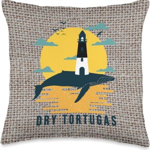 Florida Keys Dry Tortugas National Park Gift Shop Dry Tortugas Loggerhead Key Light Fort Jefferson – Almohada para faro, 15.7 x 15.7in, multicolor Florida Keys Dry Tortugas National Park Gift Shop Dry Tortugas Loggerhead Key Light Fort Jefferson – Almohada para faro, 15.7 x 15.7in, multicolor