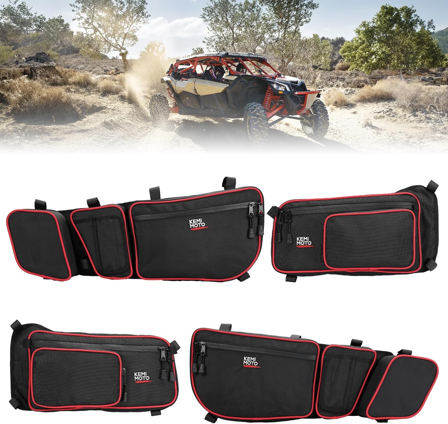KEMIMOTO Bolsas de puerta X3 compatibles con Cam Am Maverick X3 Max Turbo R X DS MR RS Turbo R RR 2017 2018 2019 2020 2021 2022 2023 2024,