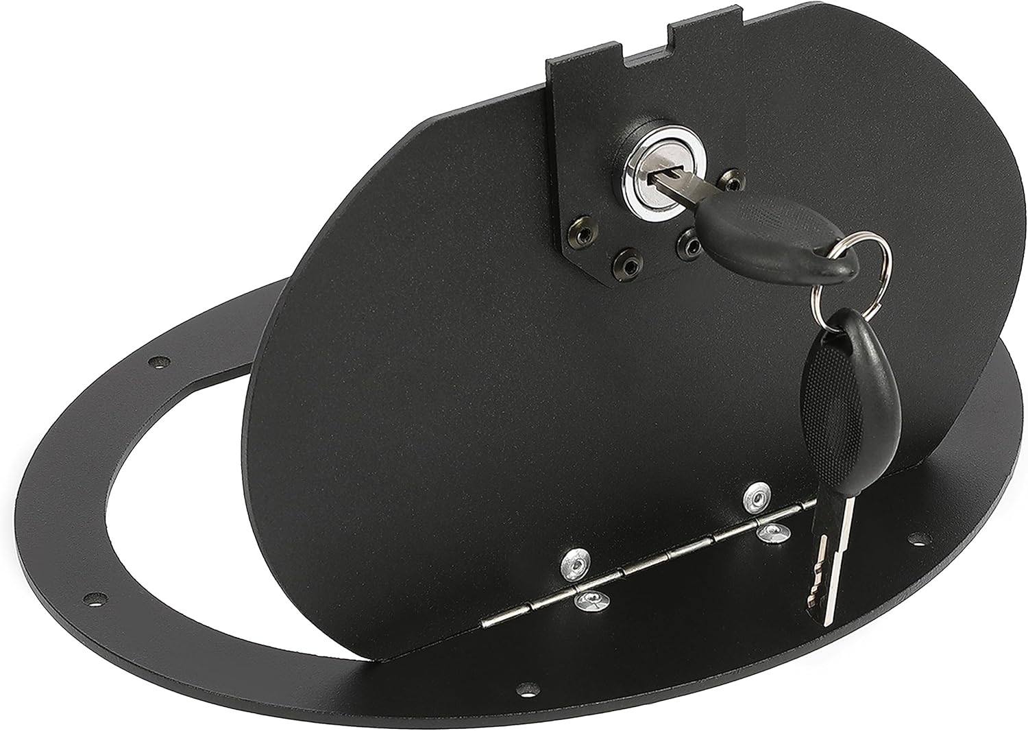 KUAFU Puerta del tanque de combustible con cerradura compatible con Hummer, HMMWV Cualquier modelo con recubrimiento en polvo negro