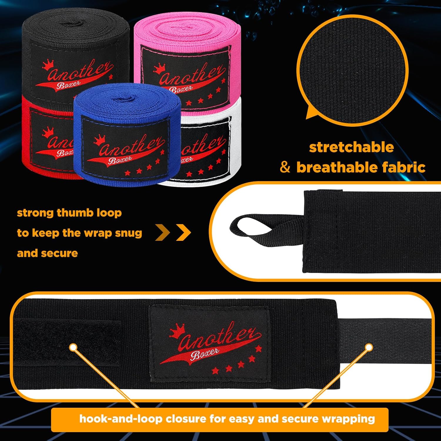 10 pares elásticos de 180 pulgadas de boxeo para artes marciales, muñequeras de boxeo para hombres y mujeres, kickboxing, artes marciales,