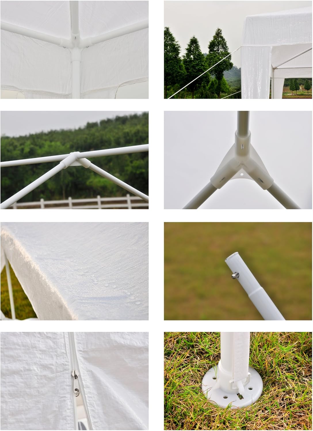 GOJOOASIS Tienda de campaña para bodas de 10 x 30 pulgadas, color blanco, carpa para exteriores (10 x 30 pies con 5 paredes)